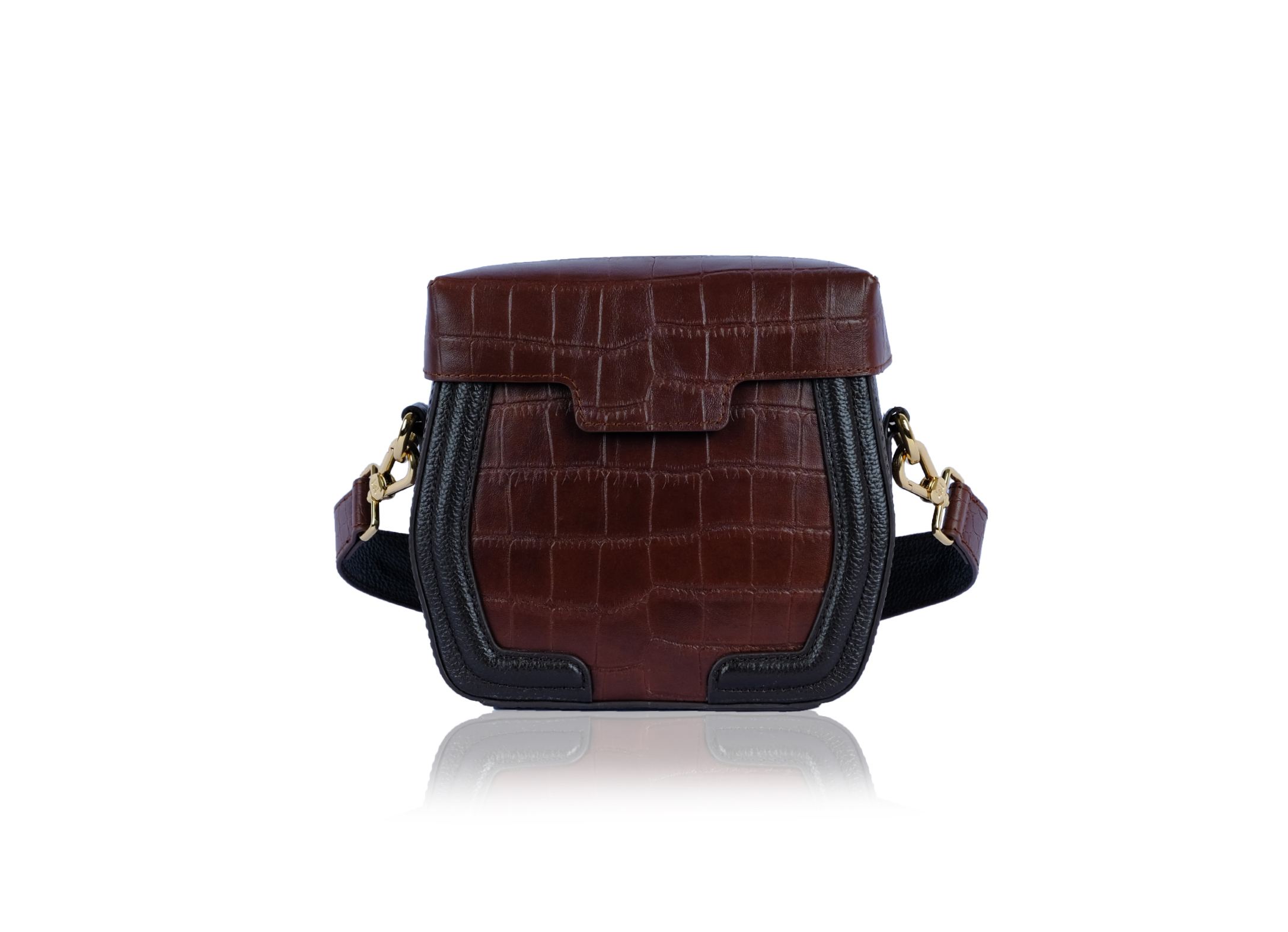 FUNIVIA IN BROWN CROCO EFFECT