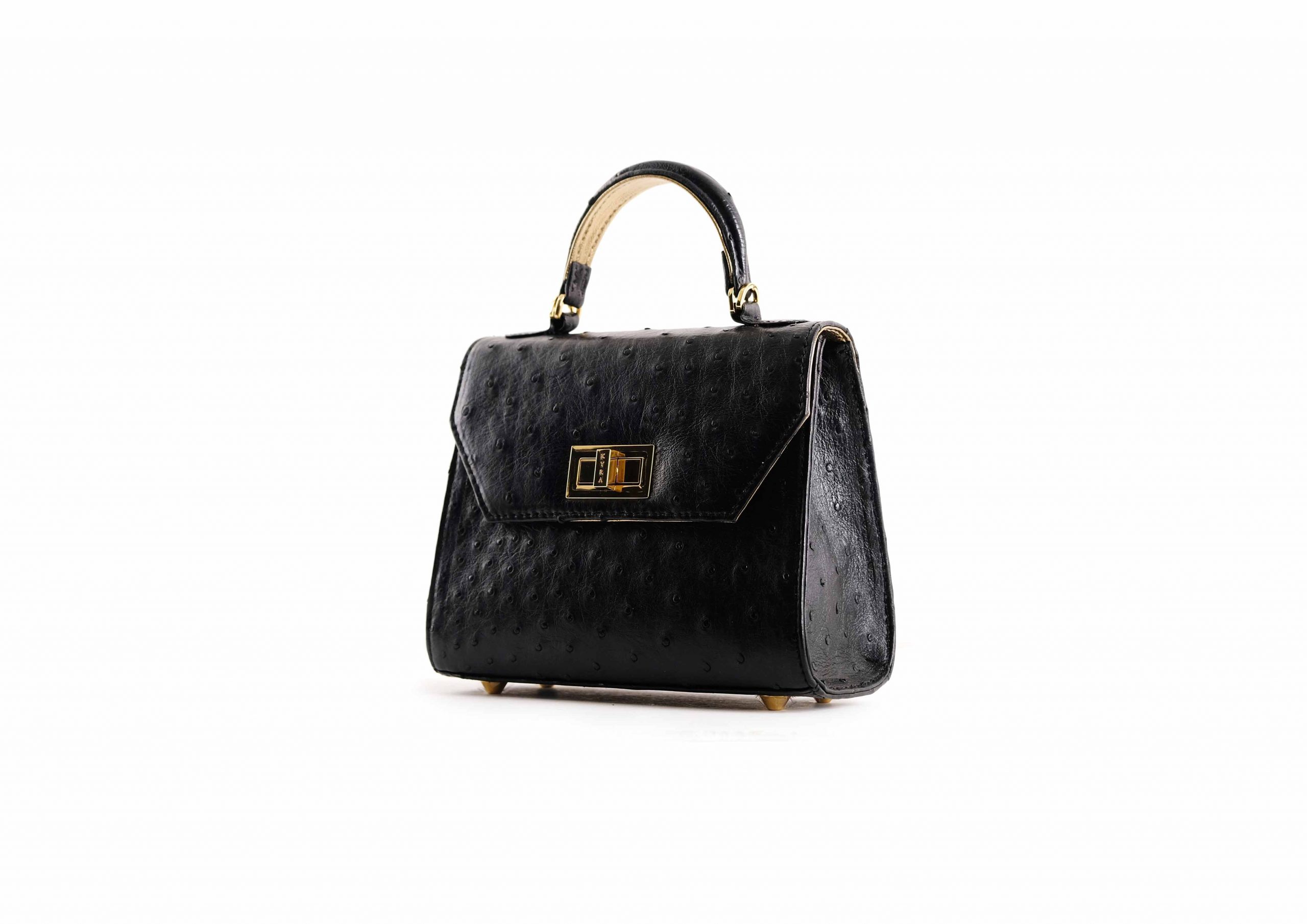 LUNA OSTRICH IN BLACK GOLD - Image 3
