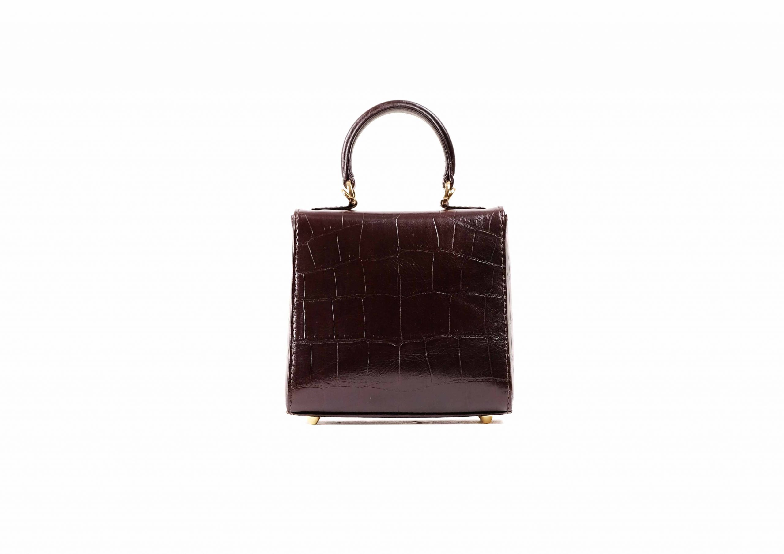 LUNA SQUARE IN DARK MAHOGANY CROC EFFECT - Image 5