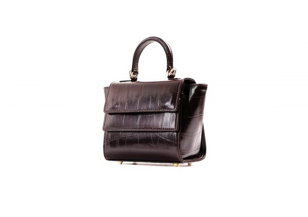 RUBBY SMALL CROC EFFECT IN DARK MAHOGANY - Image 4