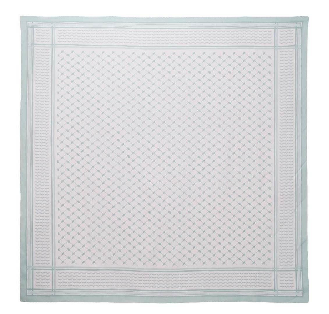 Keffiyeh Scarves in Light Turquoise - Libre Palestine Series - Image 2