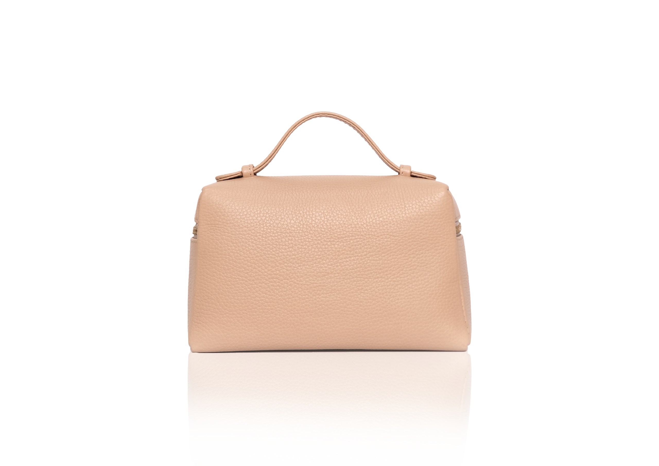 Back view Picco Calf Beige – timeless genuine calf leather handbag elegan