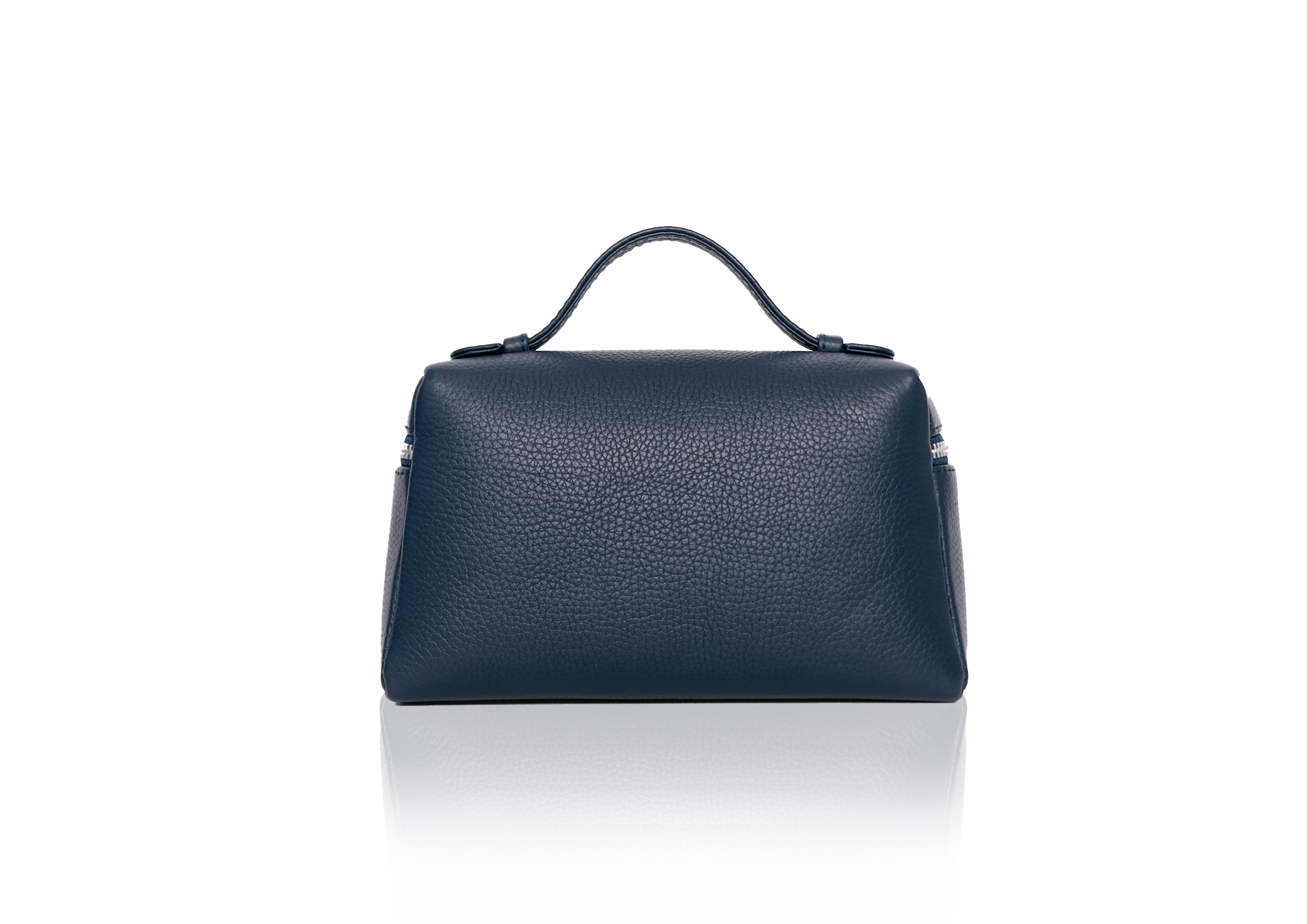 Back view Picco Calf Navy – timeless genuine calf leather handbag elegan