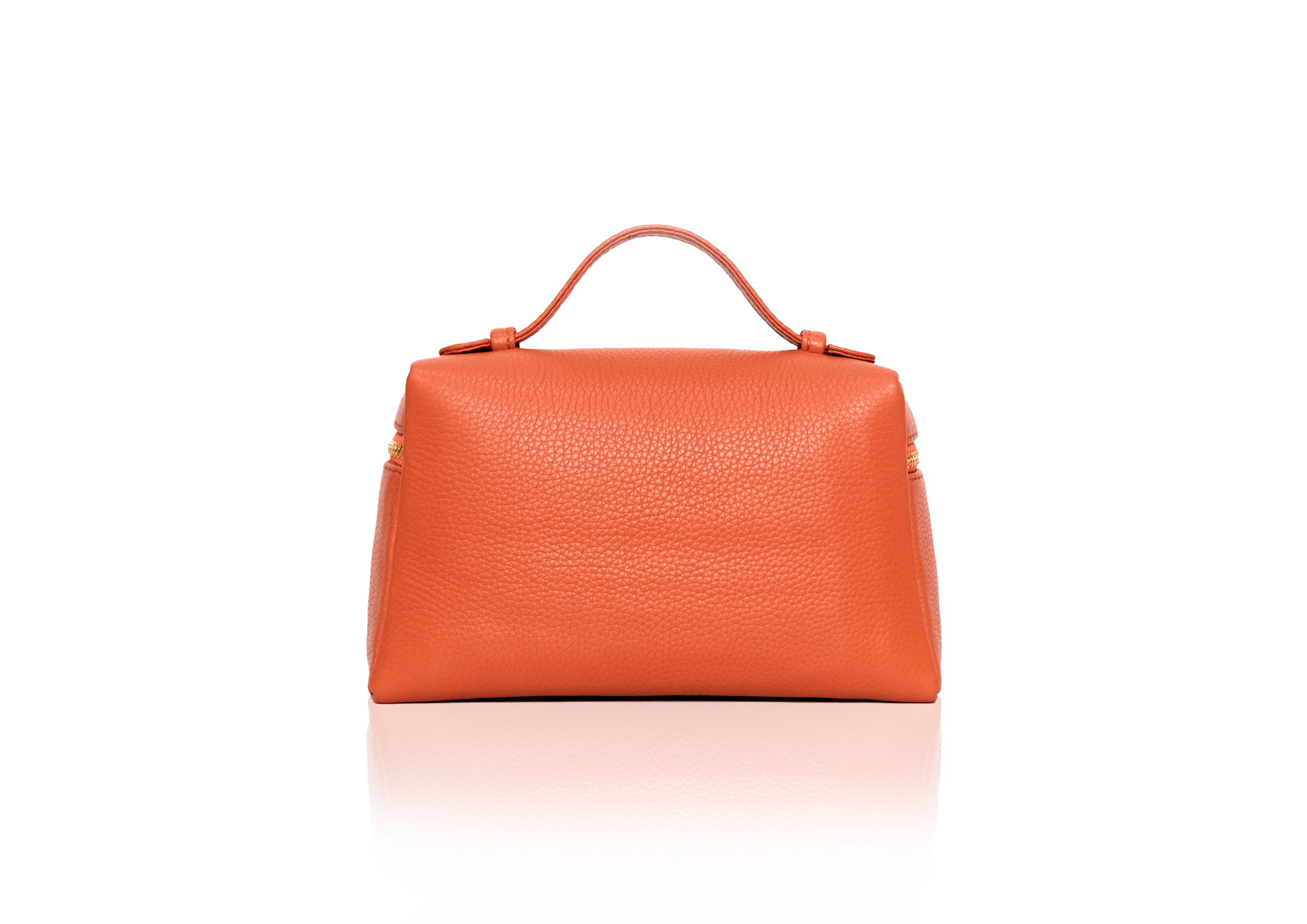 Back view Picco Calf Orange – timeless genuine calf leather handbag elegan