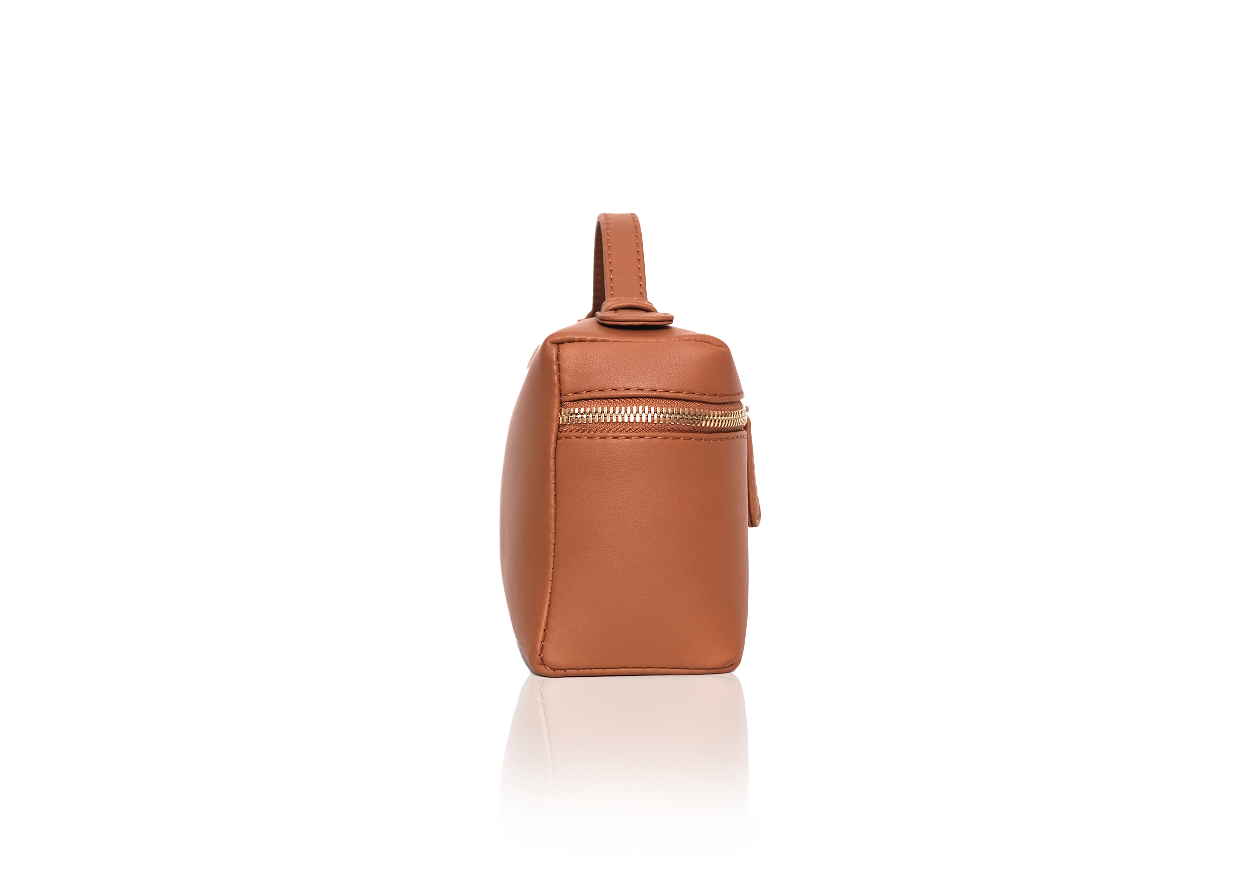 Side view Picco Lamb Caramel – tas kulit lamb asli, genuine lamb leather mini bag luxury fashion