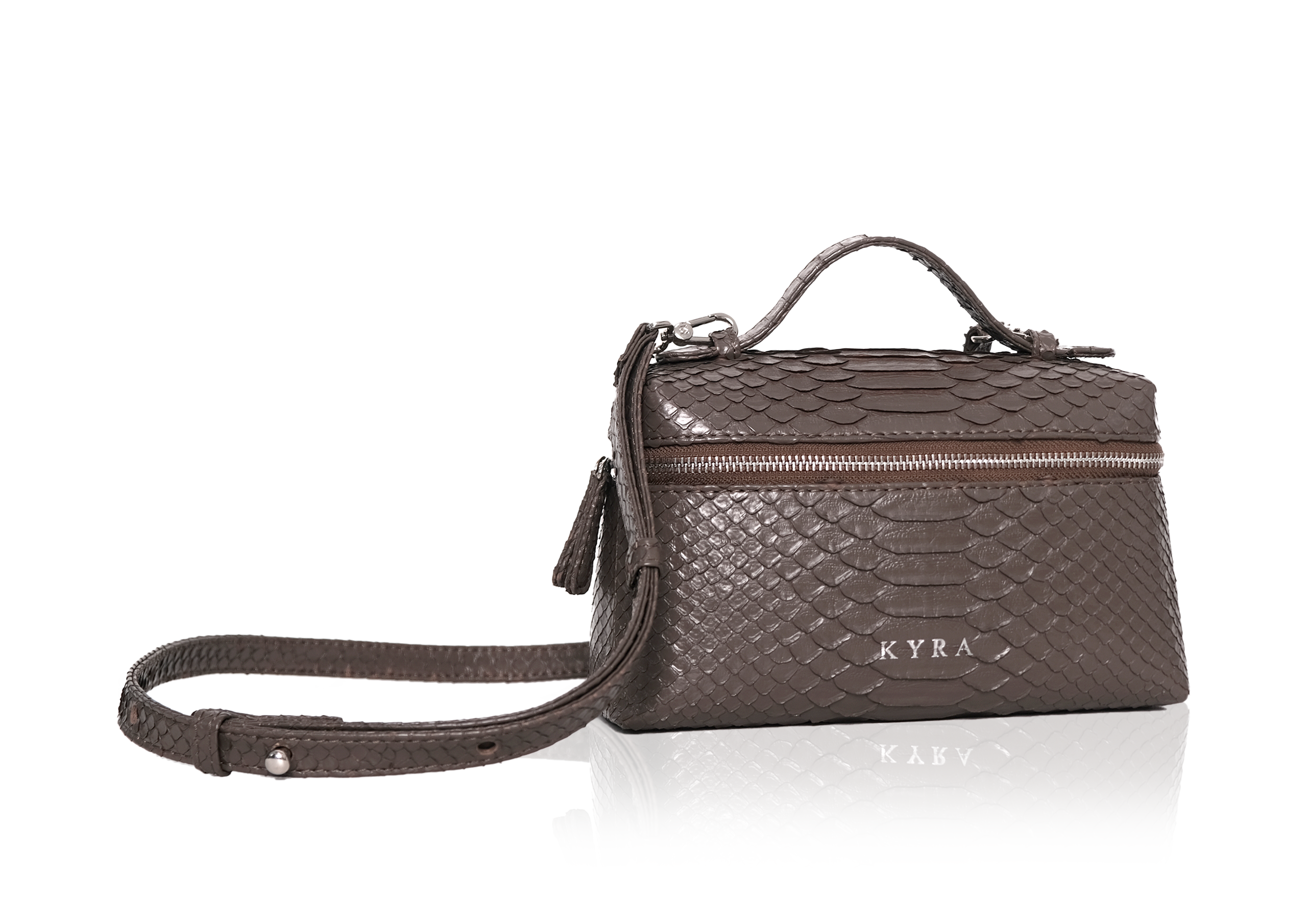 Picco Bag in Precious Leather - Dark Taupe - Image 5