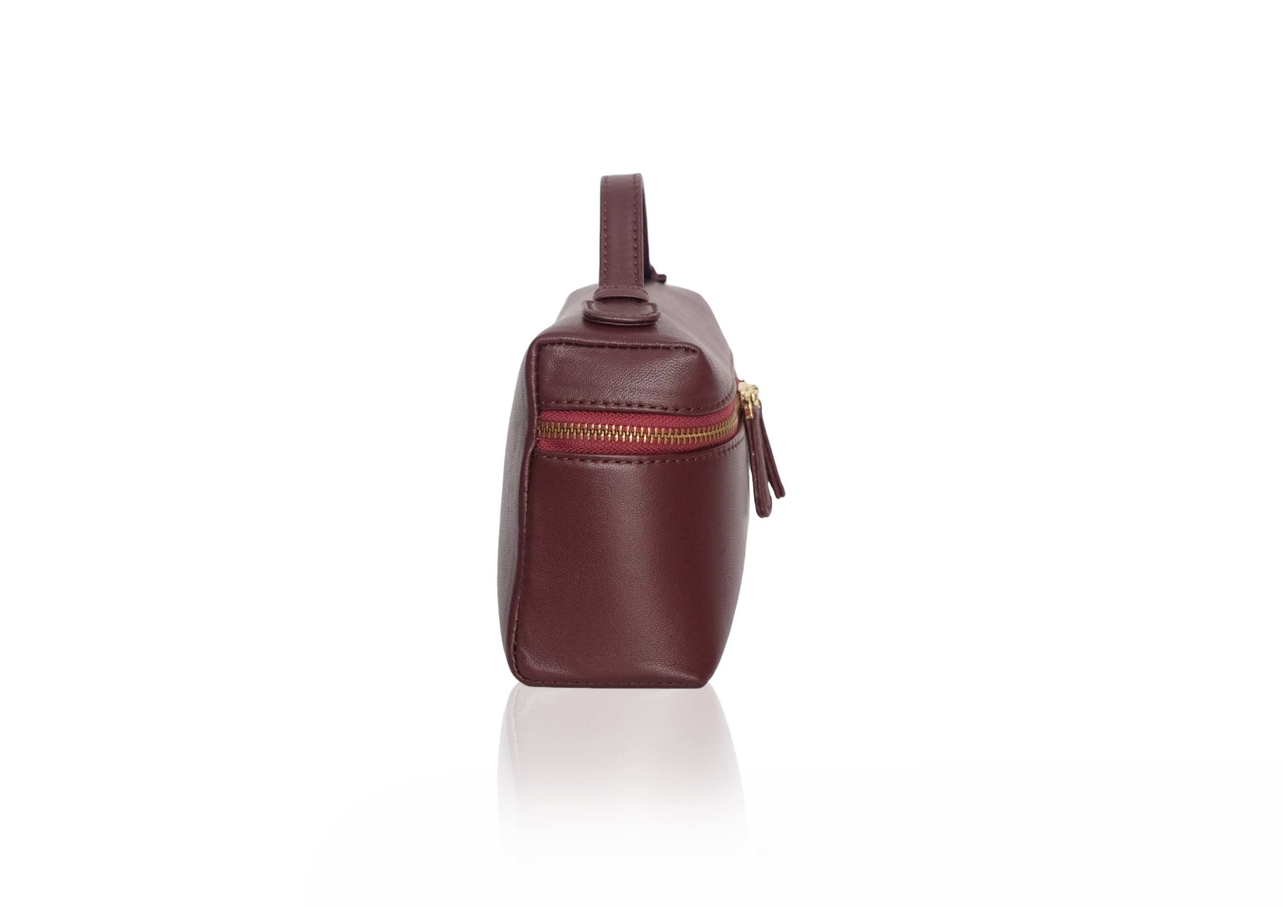 Side view Picco Lamb Burgundy – tas kulit lamb asli, genuine lamb leather mini bag luxury fashion