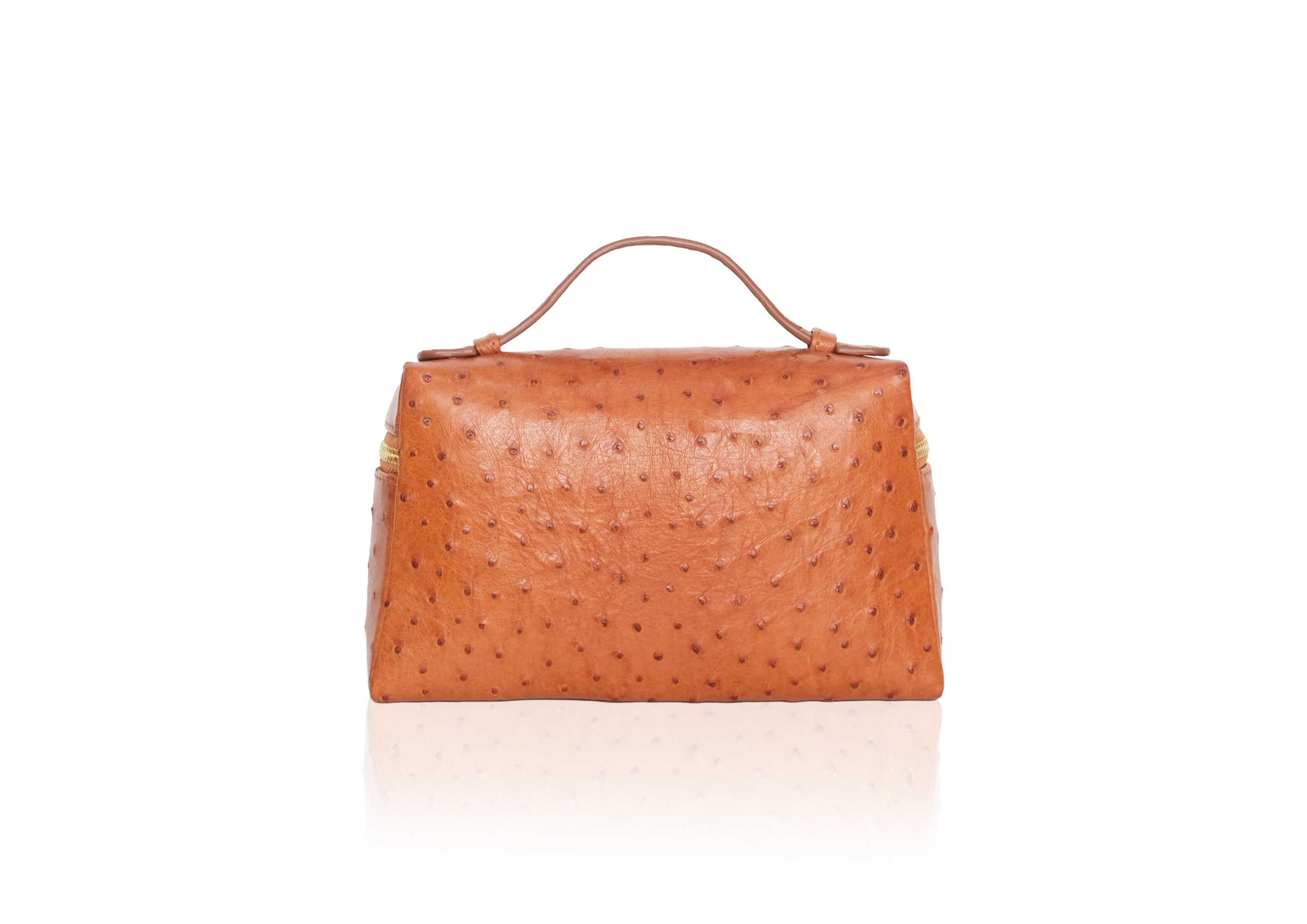 Picco Bag in Ostrich Leather - Caramel - Image 4