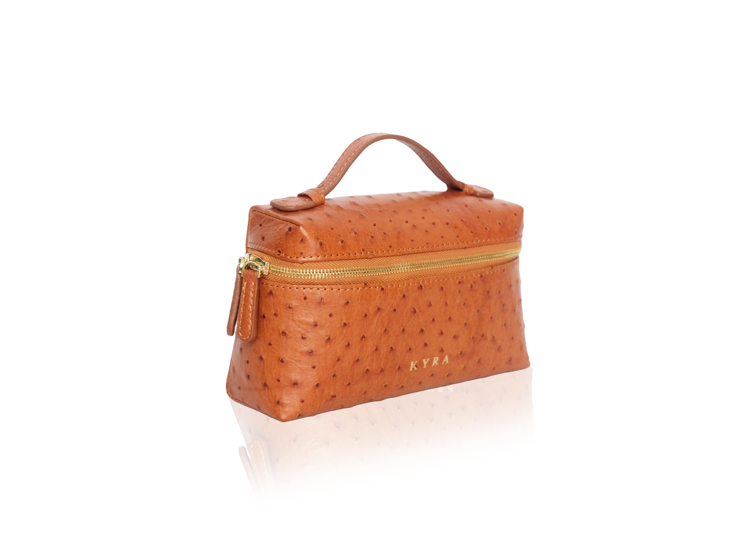 Picco Bag in Ostrich Leather - Caramel - Image 2