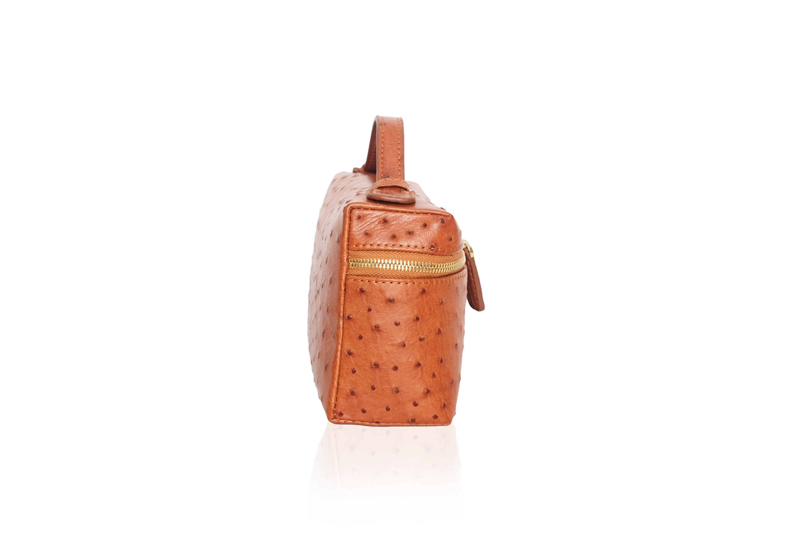 Picco Bag in Ostrich Leather - Caramel - Image 3