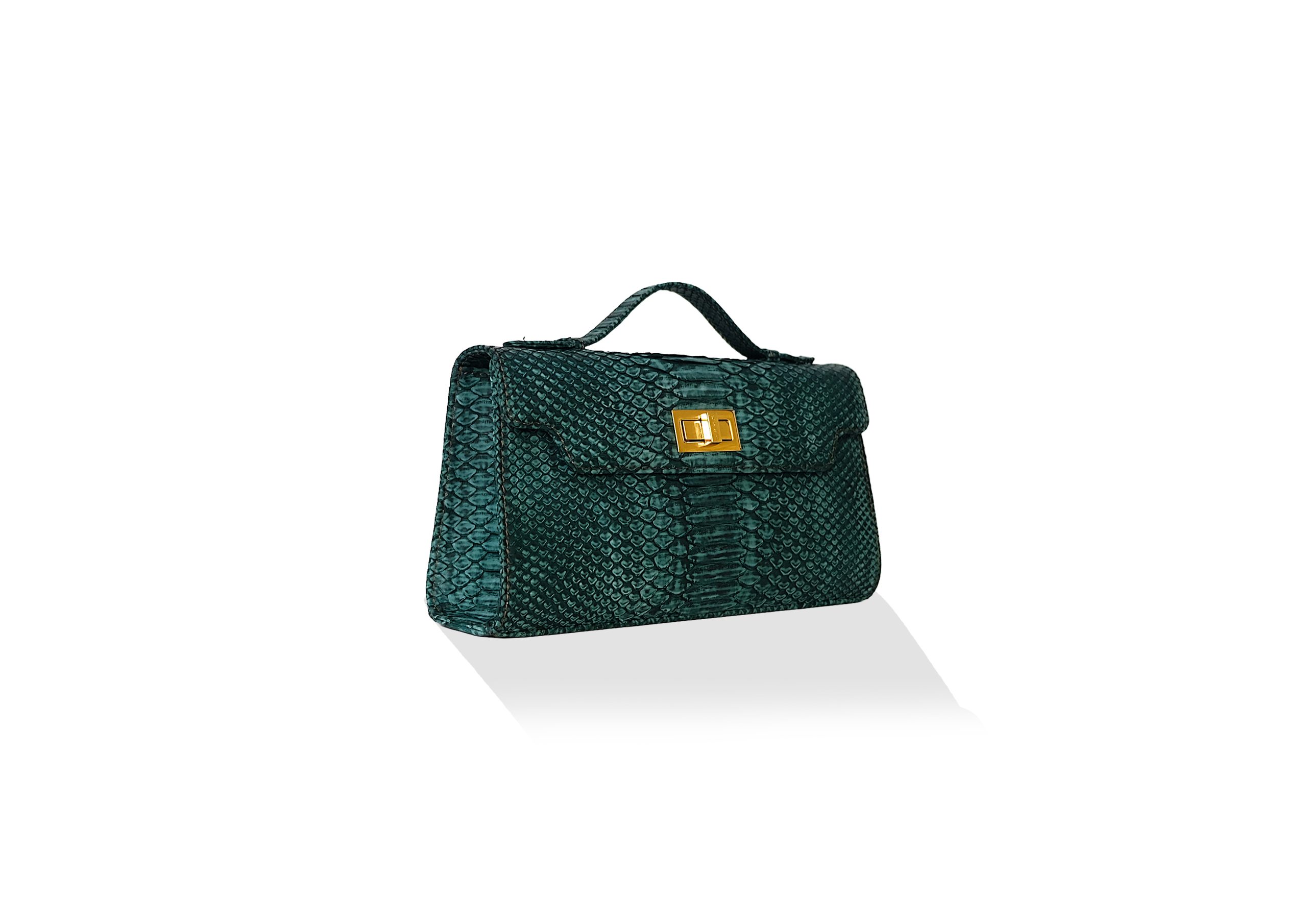 Luna 29 Bag in Precious Leather - Peacock Blue - Image 3