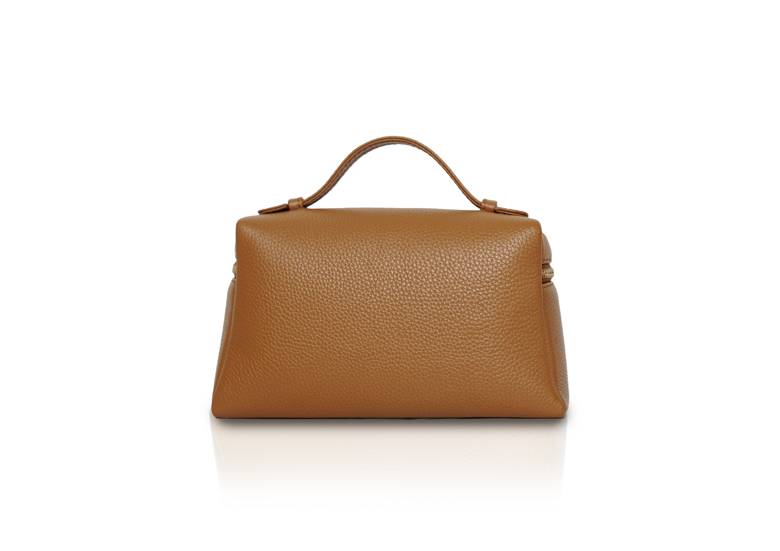 Back view Picco Calf Caramel – timeless genuine calf leather handbag elegan