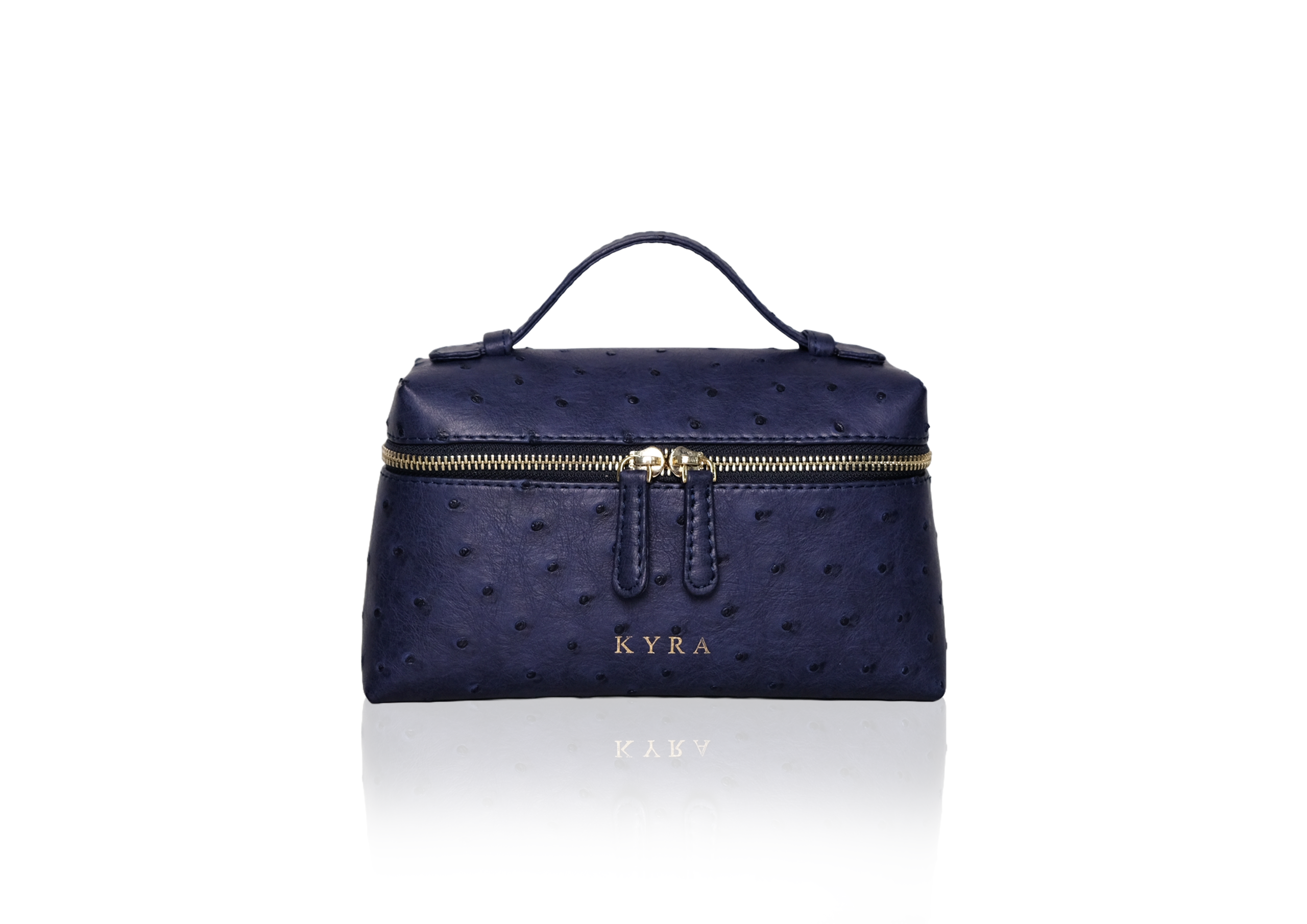 Picco Ostrich Navy – tas mini kulit ostrich asli wanita, genuine exotic ostrich leather luxury handbag handmade Indonesia