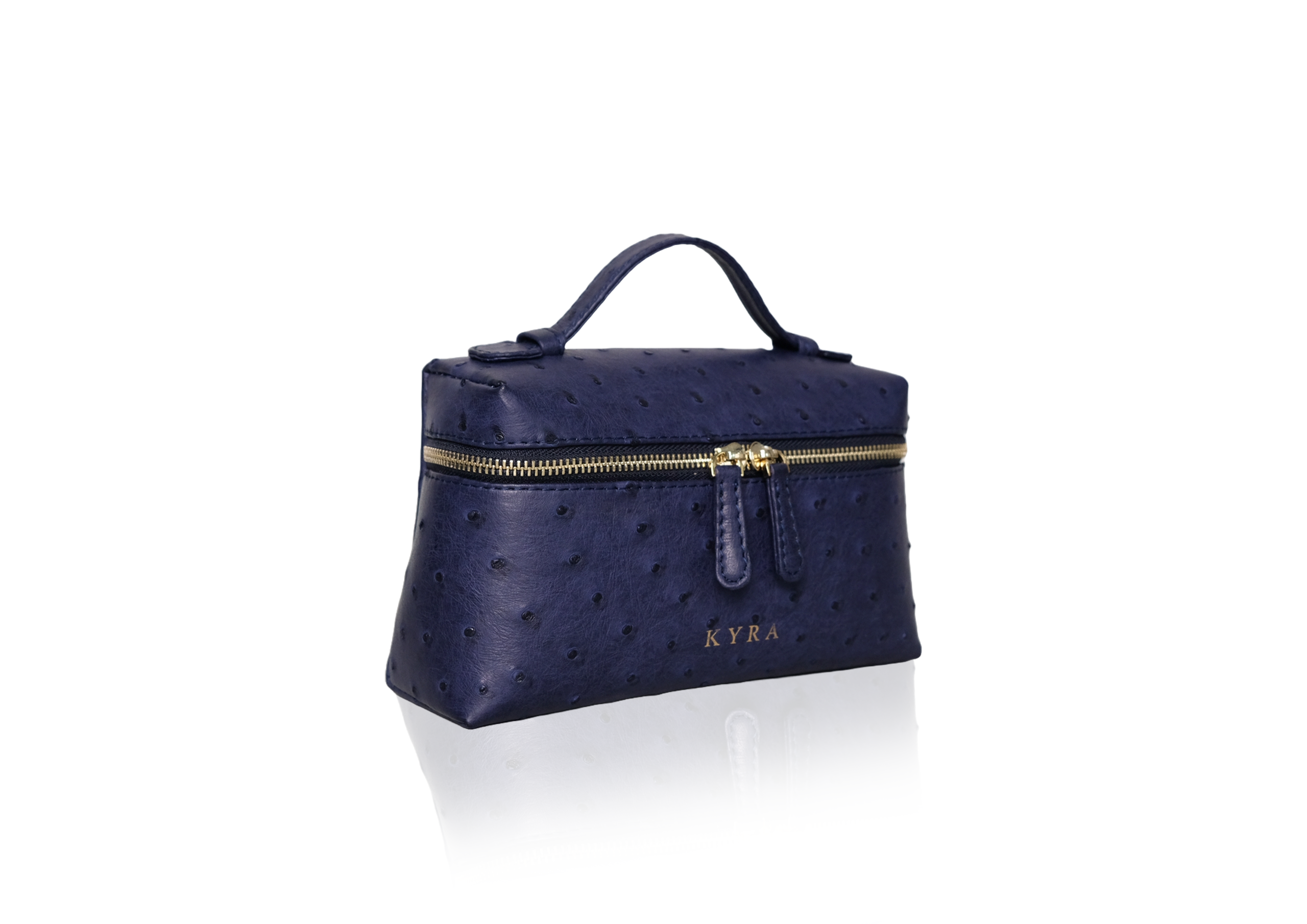 Luxury exotic ostrich leather small bag Picco Ostrich Navy, tas selempang kulit ostrich asli handmade premium