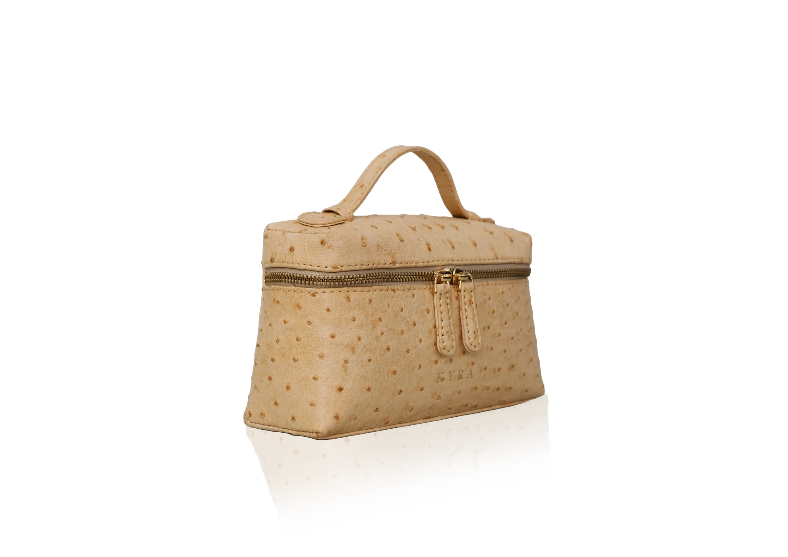 Luxury exotic ostrich leather small bag Picco Ostrich Peanut, tas selempang kulit ostrich asli handmade premium