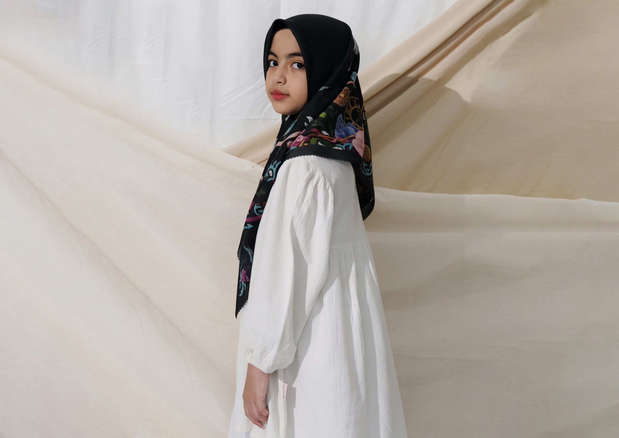Kids Edition Illustration Scarves in Black - Libre Palestine Series - Image 5