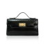 KYRA Luna 25 Black Python – tas kulit ular asli wanita berwarna hitam elegan. Luxury python leather handbag Indonesia dengan desain timeless