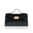 KYRA Luna 25 Black Crocodile – tas kulit buaya asli wanita dengan desain box bag elegan. Luxury crocodile leather handbag Indonesia.