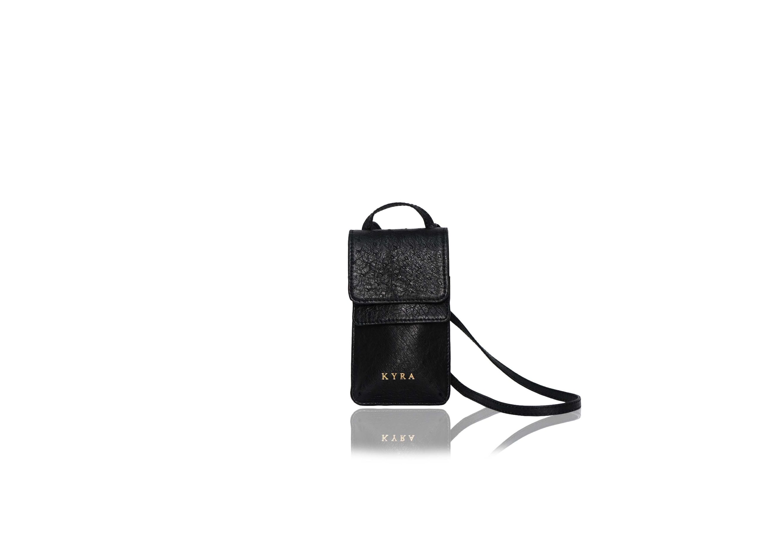 Rubby Phone Bag Black Ostrich - Image 2