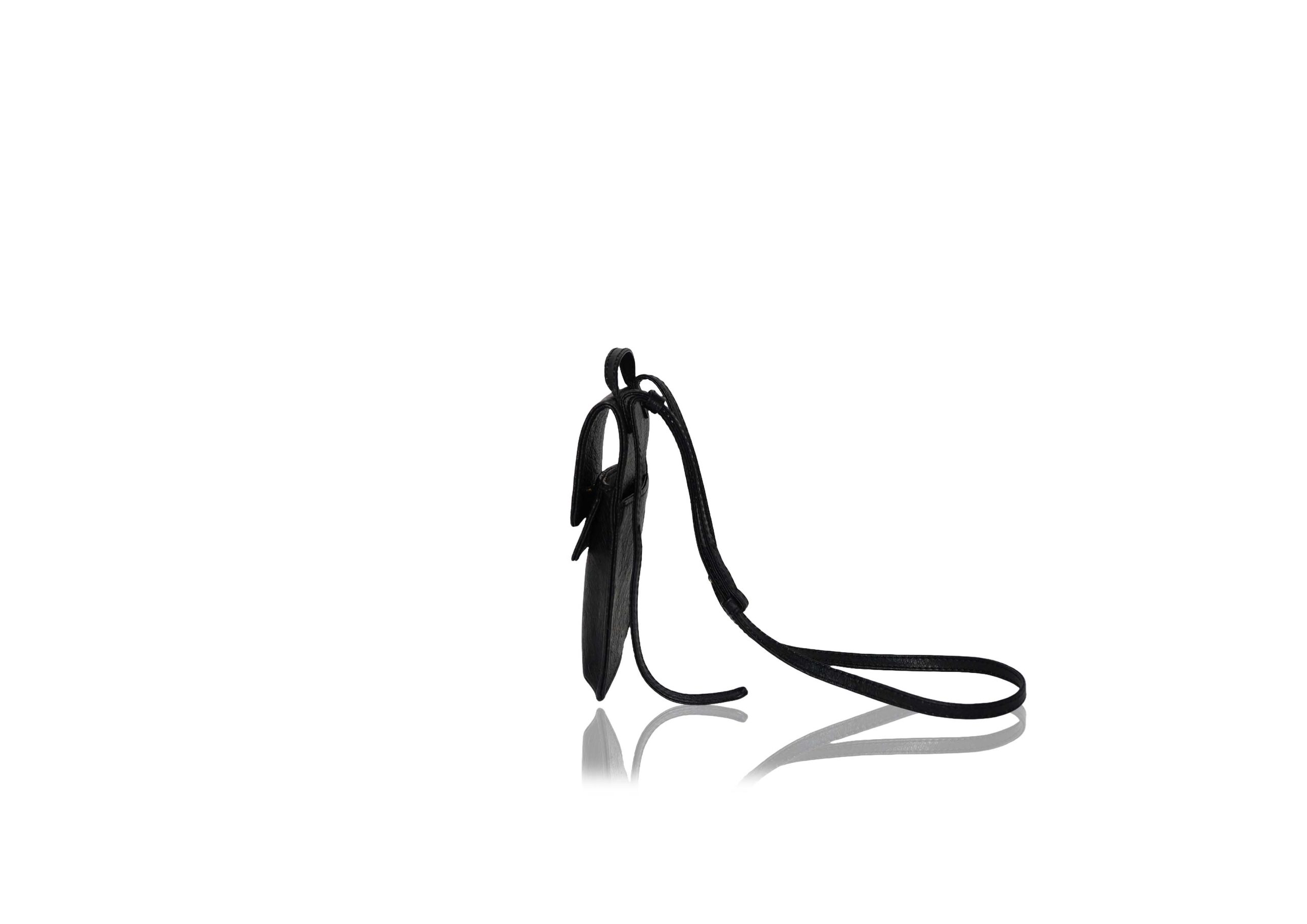Rubby Phone Bag Black Ostrich - Image 3