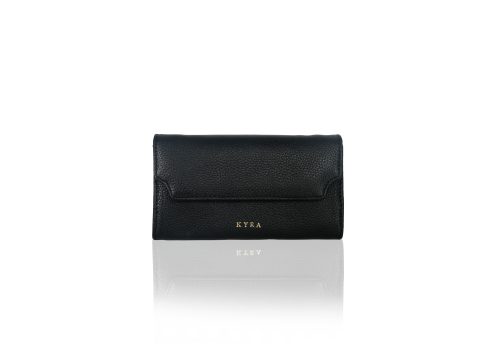 KYRA Sophia Purse Black – Dompet Kulit Sapi Premium Warna Hitam Elegan | Luxury Calf Leather Wallet