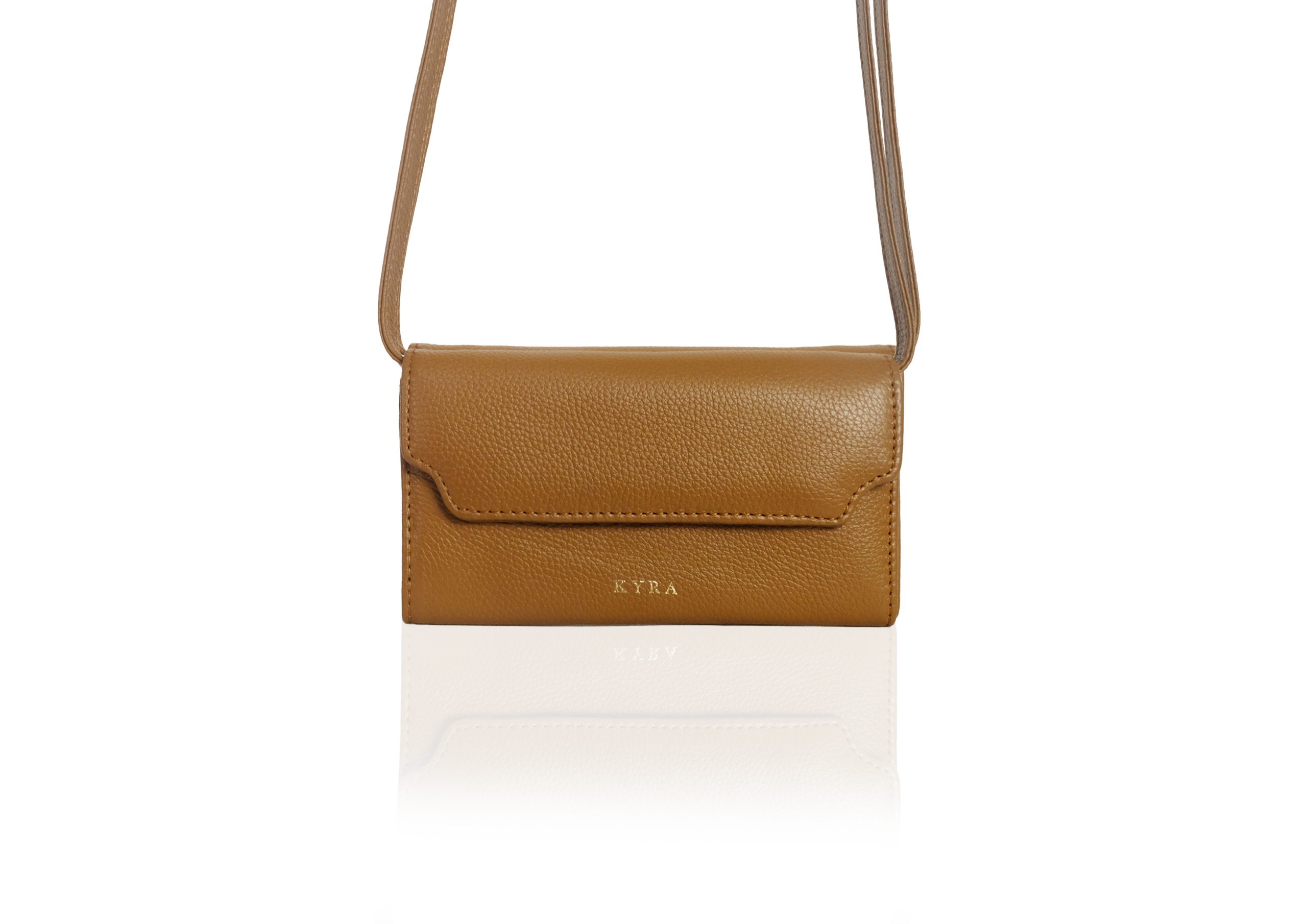 Sophia Purse in Bran Caramel Calf Leather - Image 3