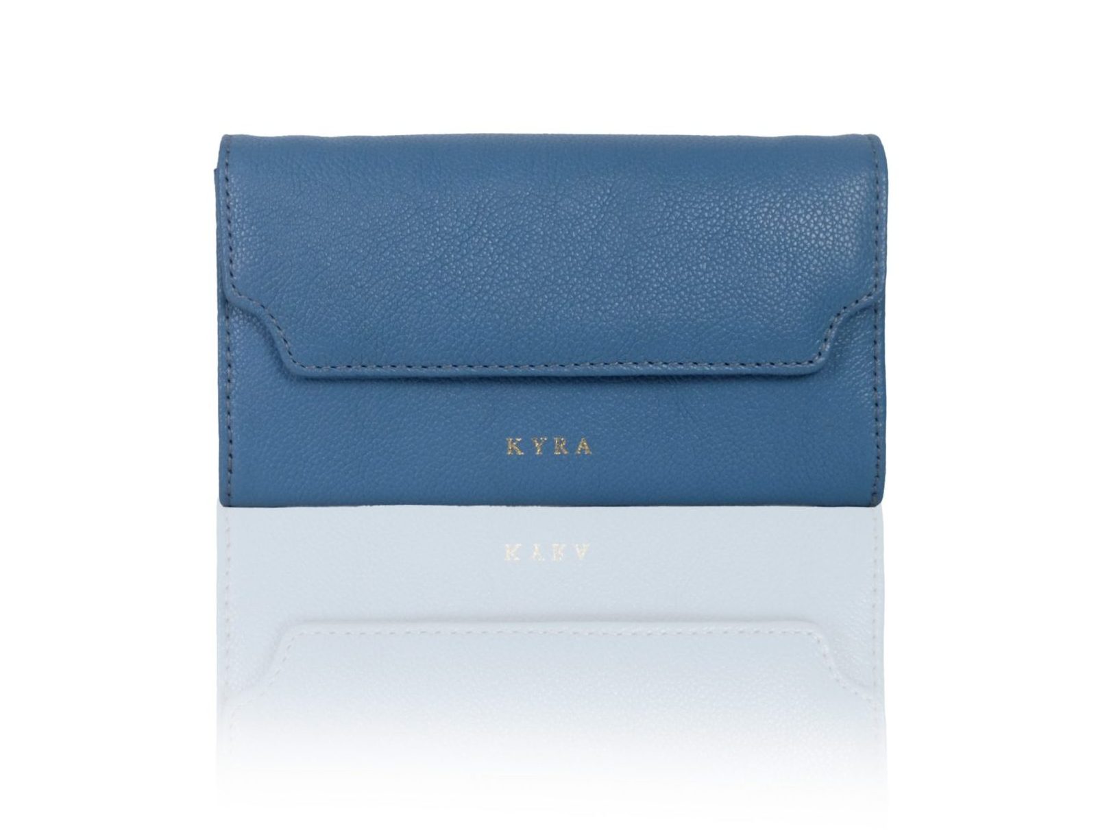 Sophia Purse in Dejavu Blue Calf Leather