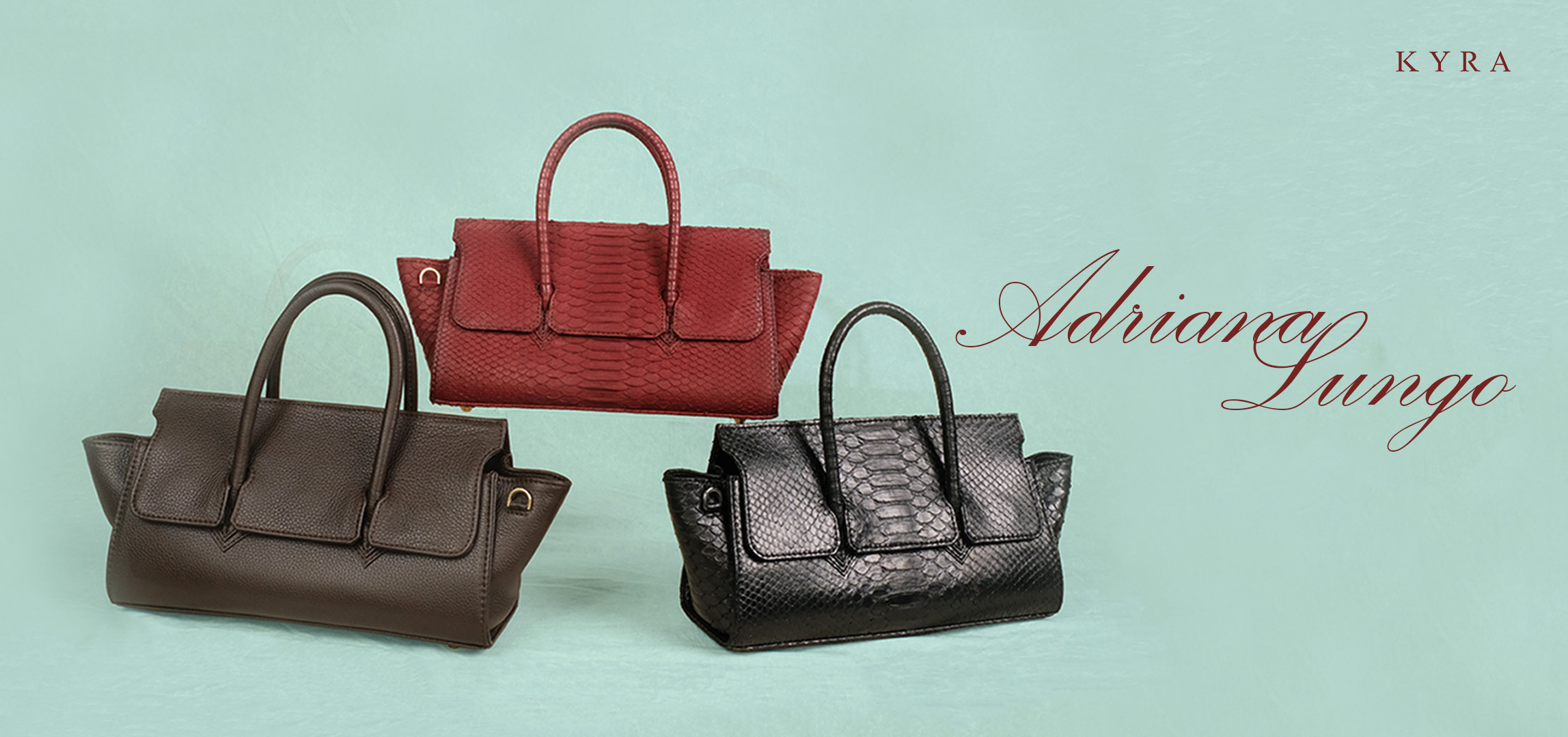 Python leather bags collection from KYRA Raya Collection 2025