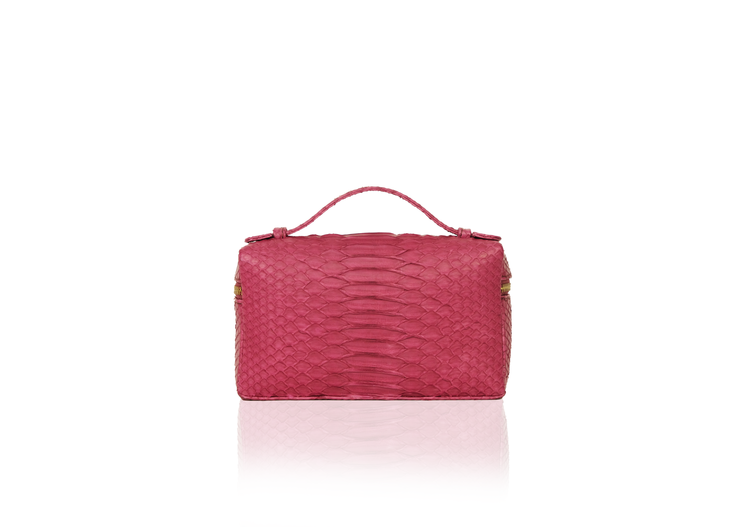 Back view Picco 19 Python Magenta – timeless exotic python leather handbag elegan