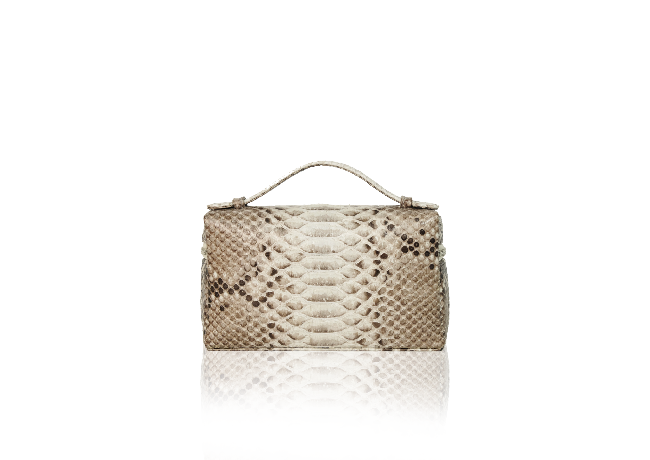 Back view Picco 19 Python Natural – timeless exotic python leather handbag elegan