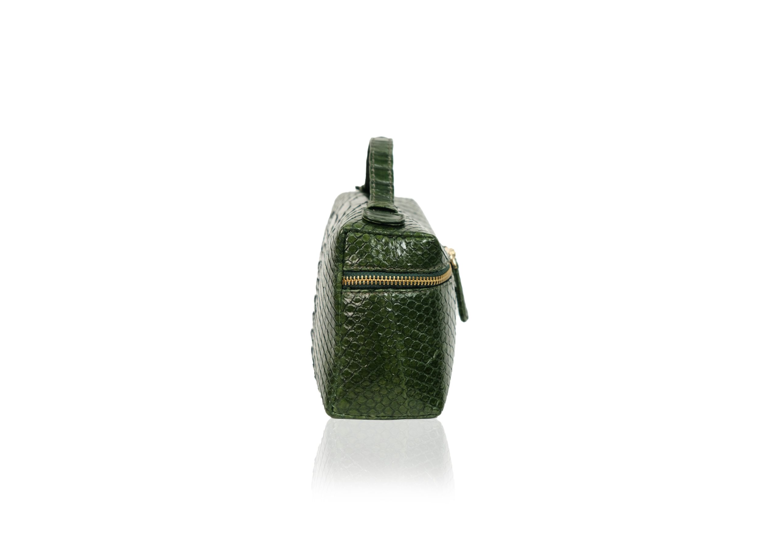 Picco Bag in Precious Leather - Olive Green Glossy - Image 3