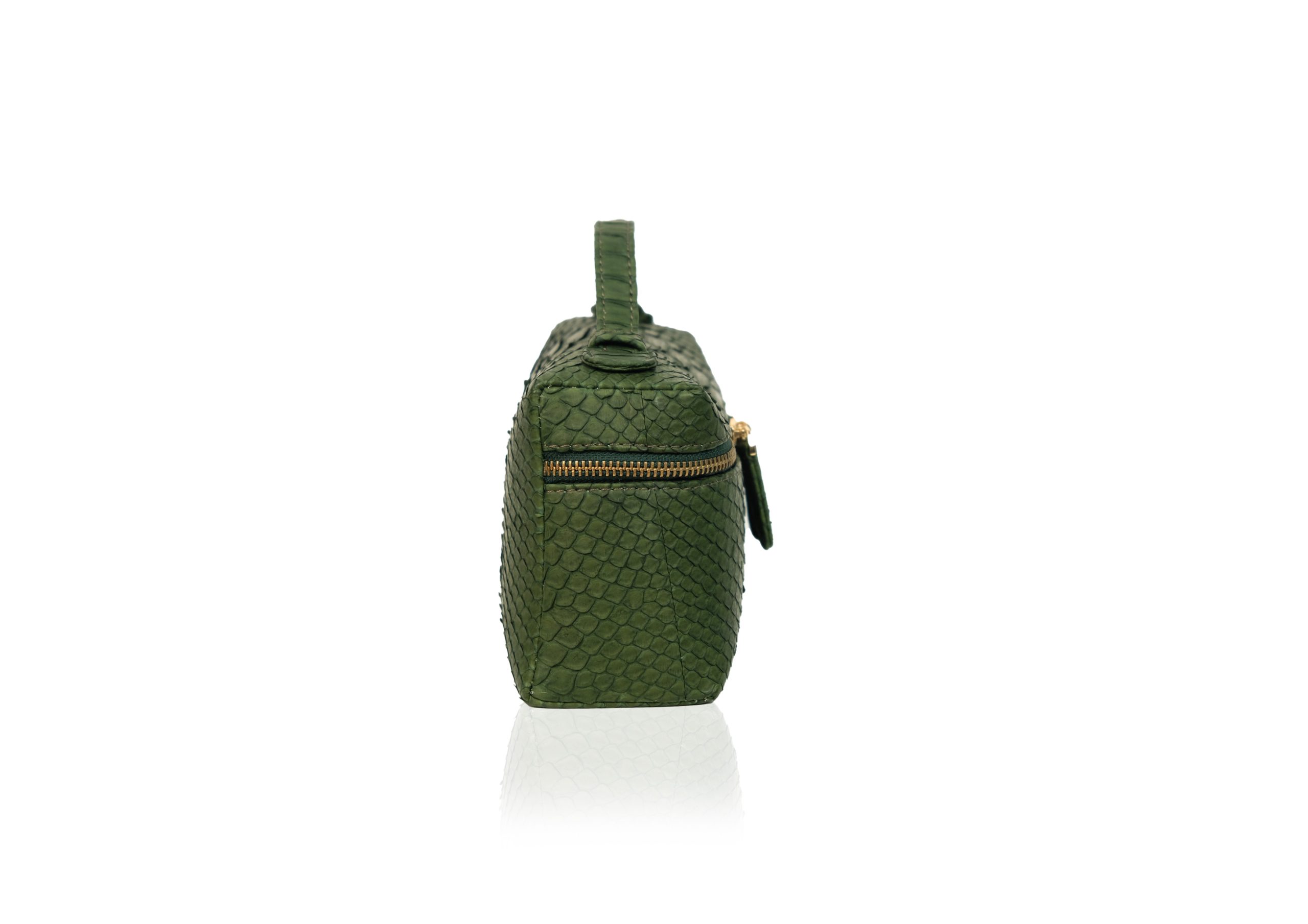 Picco Bag in Precious Leather - Olive Green - Image 3