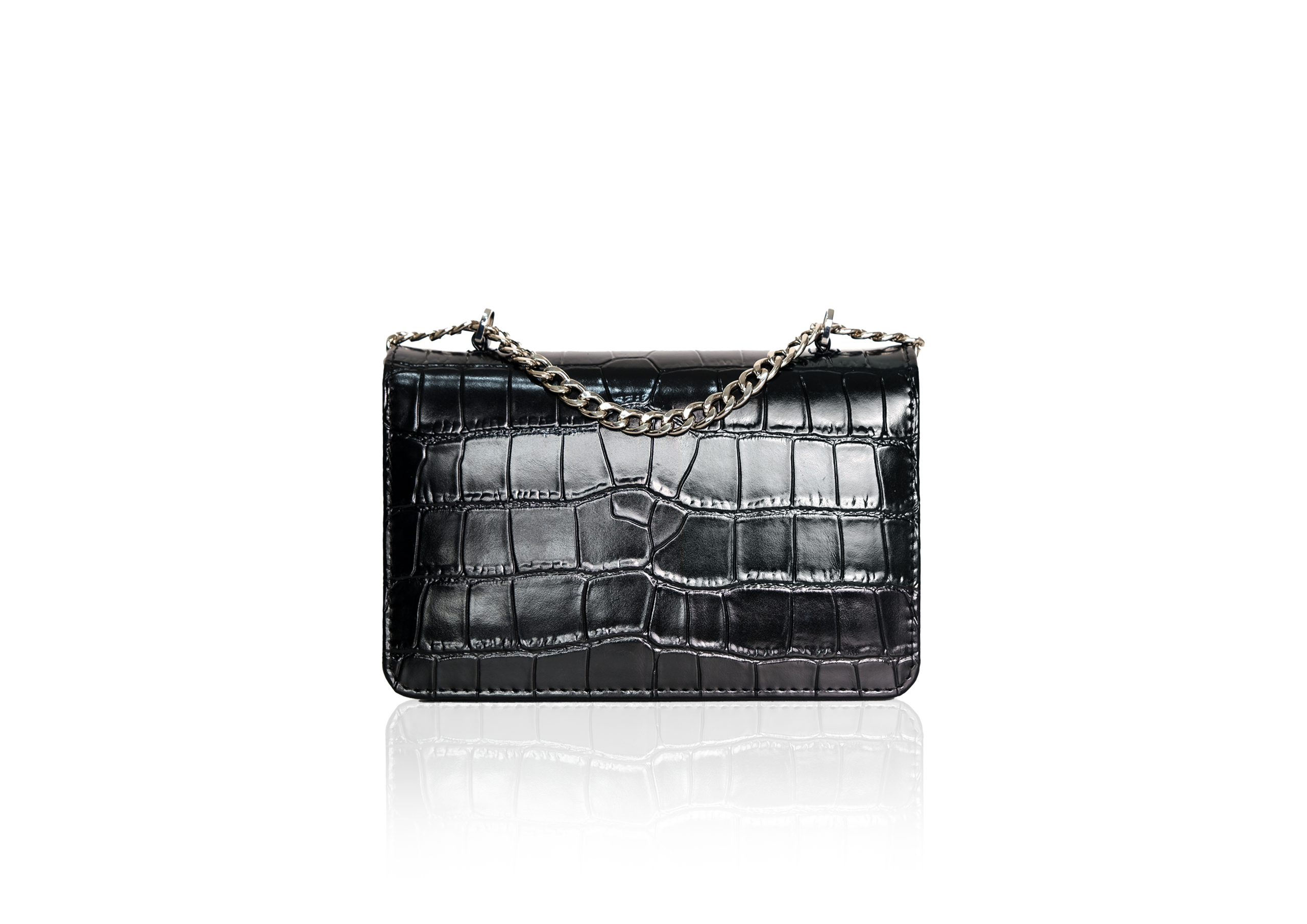 Alana in Black Croc Effect