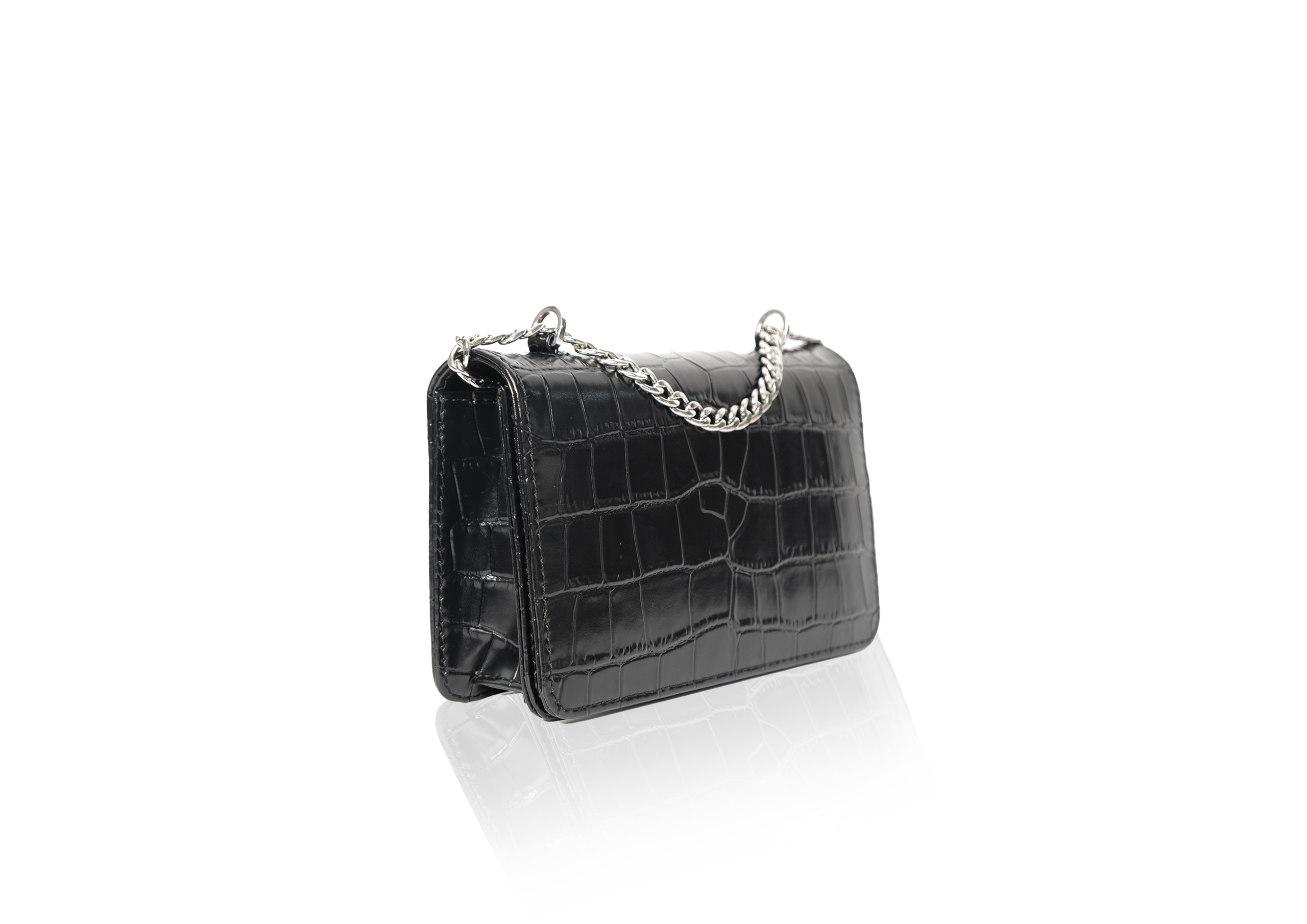 Alana in Black Croc Effect - Image 2