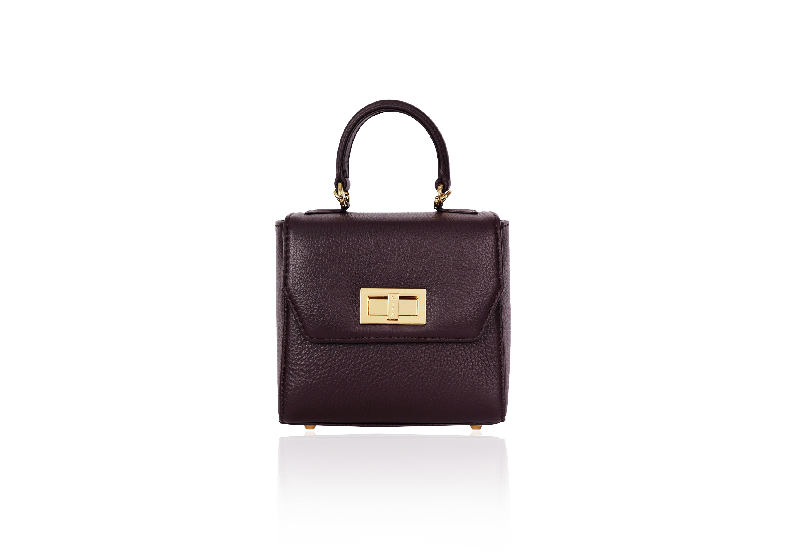 Luna Square in Dark Plum Calf