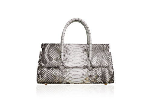 natural gold python leather bag