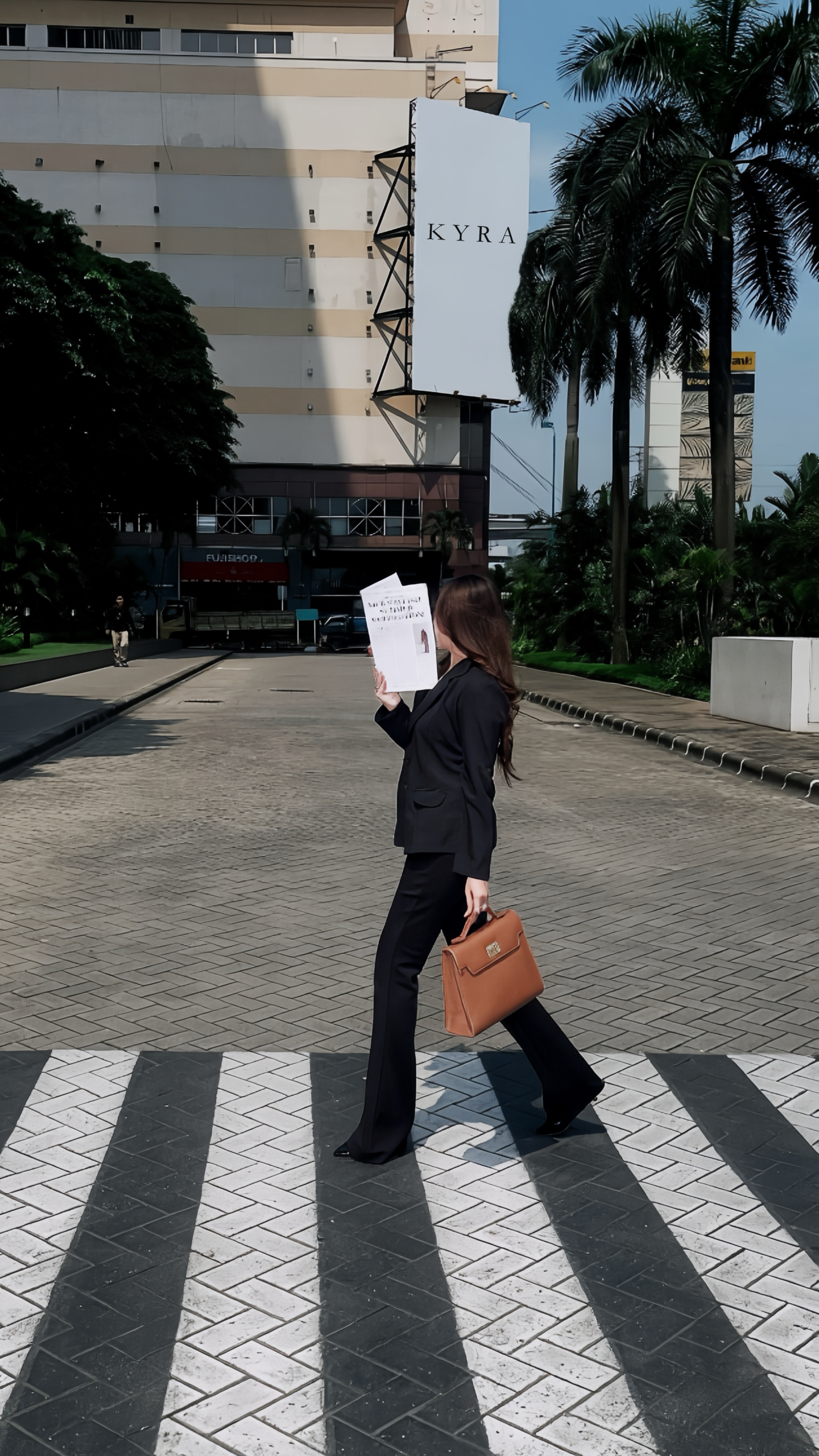 tas kulit calf asli warna cokelat