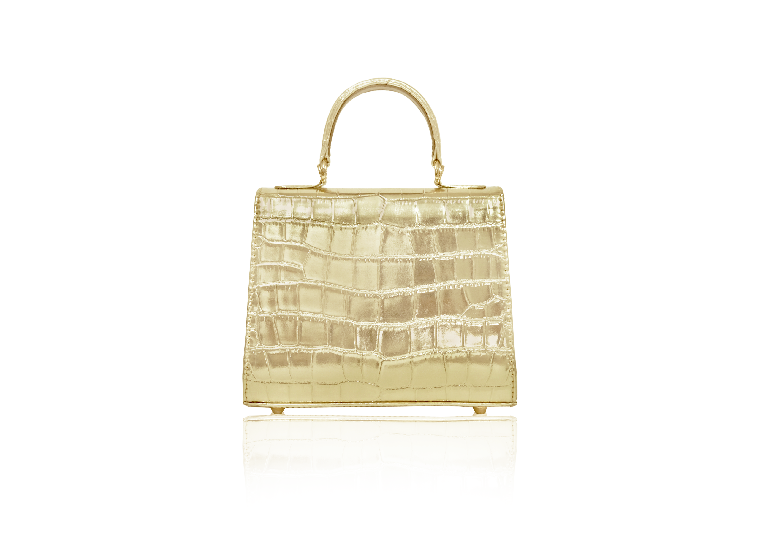 Luna in Metalic Gold Croc Effect - Image 4