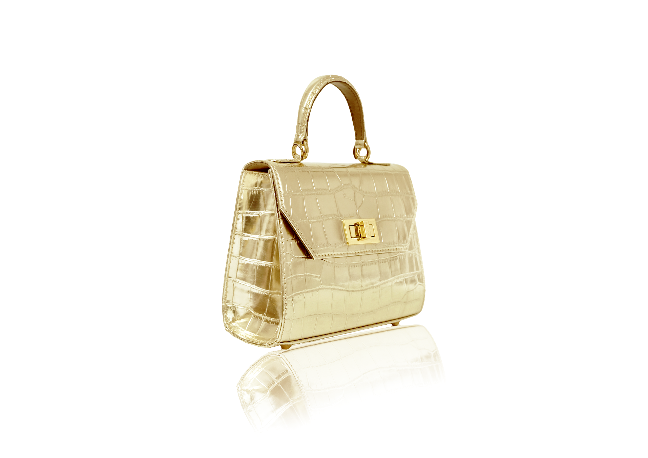 Luna in Metalic Gold Croc Effect - Image 2