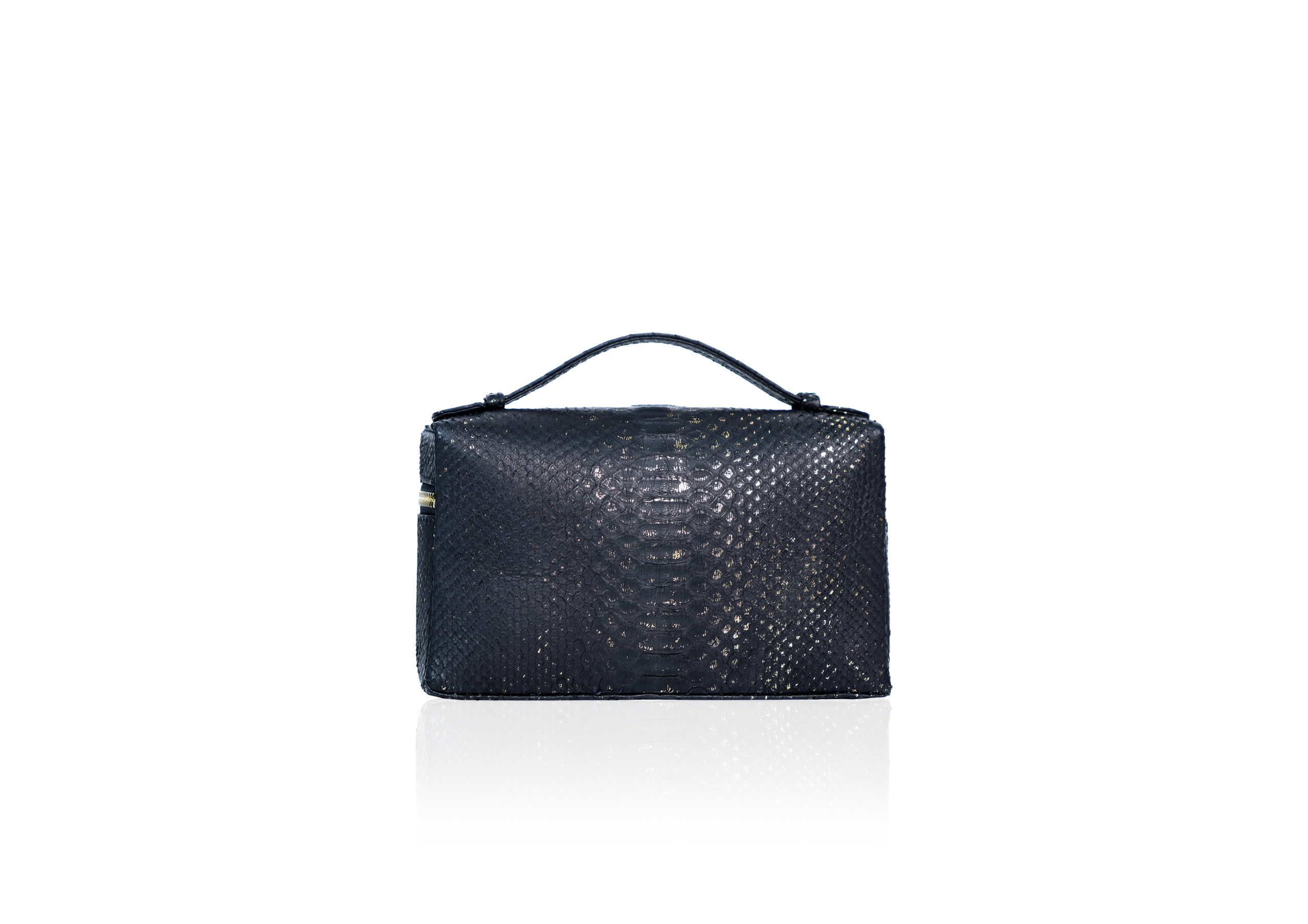 Picco 19 Bag in Precious Leather - Black Rain Gold - Image 4