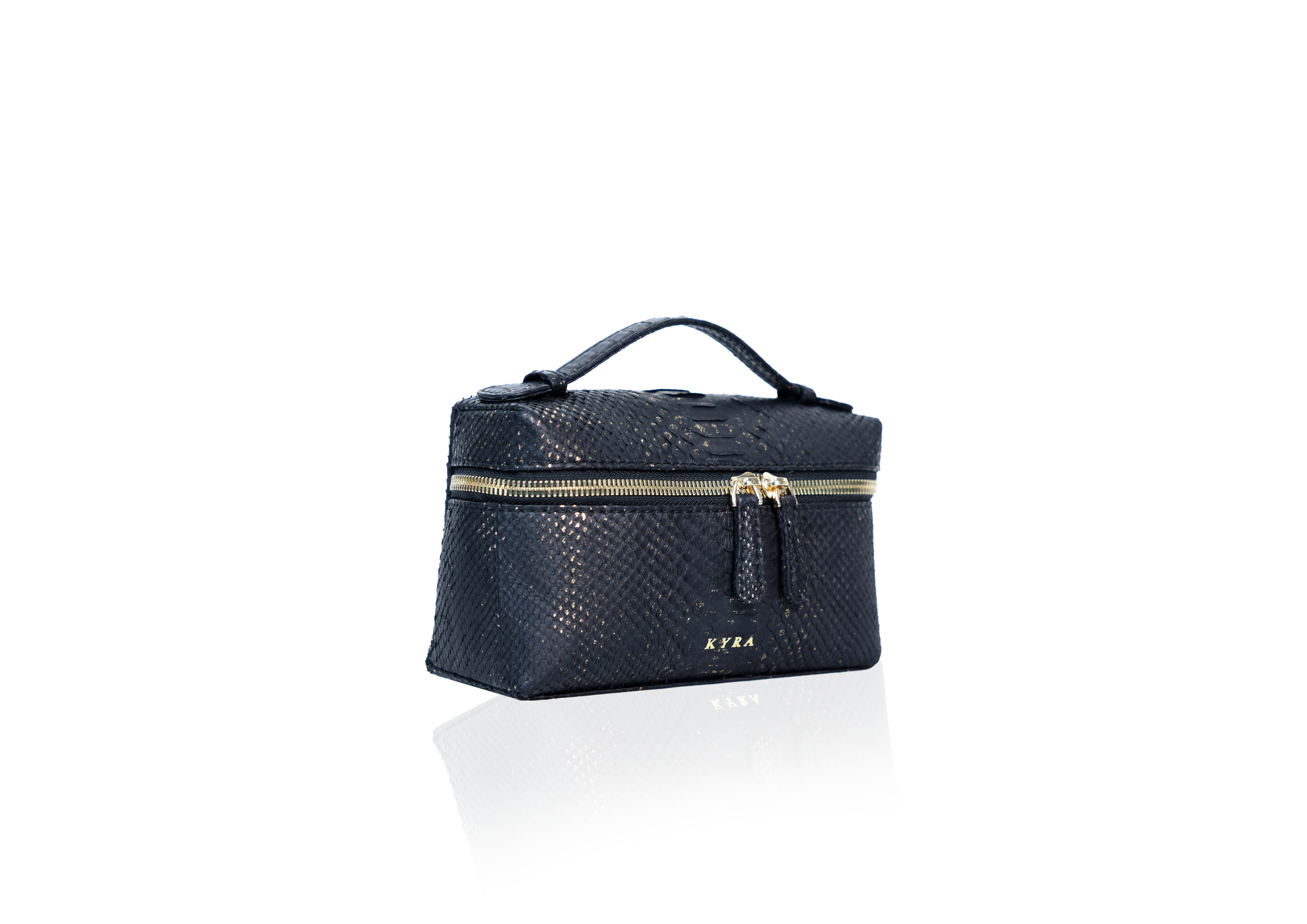 Picco 19 Bag in Precious Leather - Black Rain Gold - Image 2