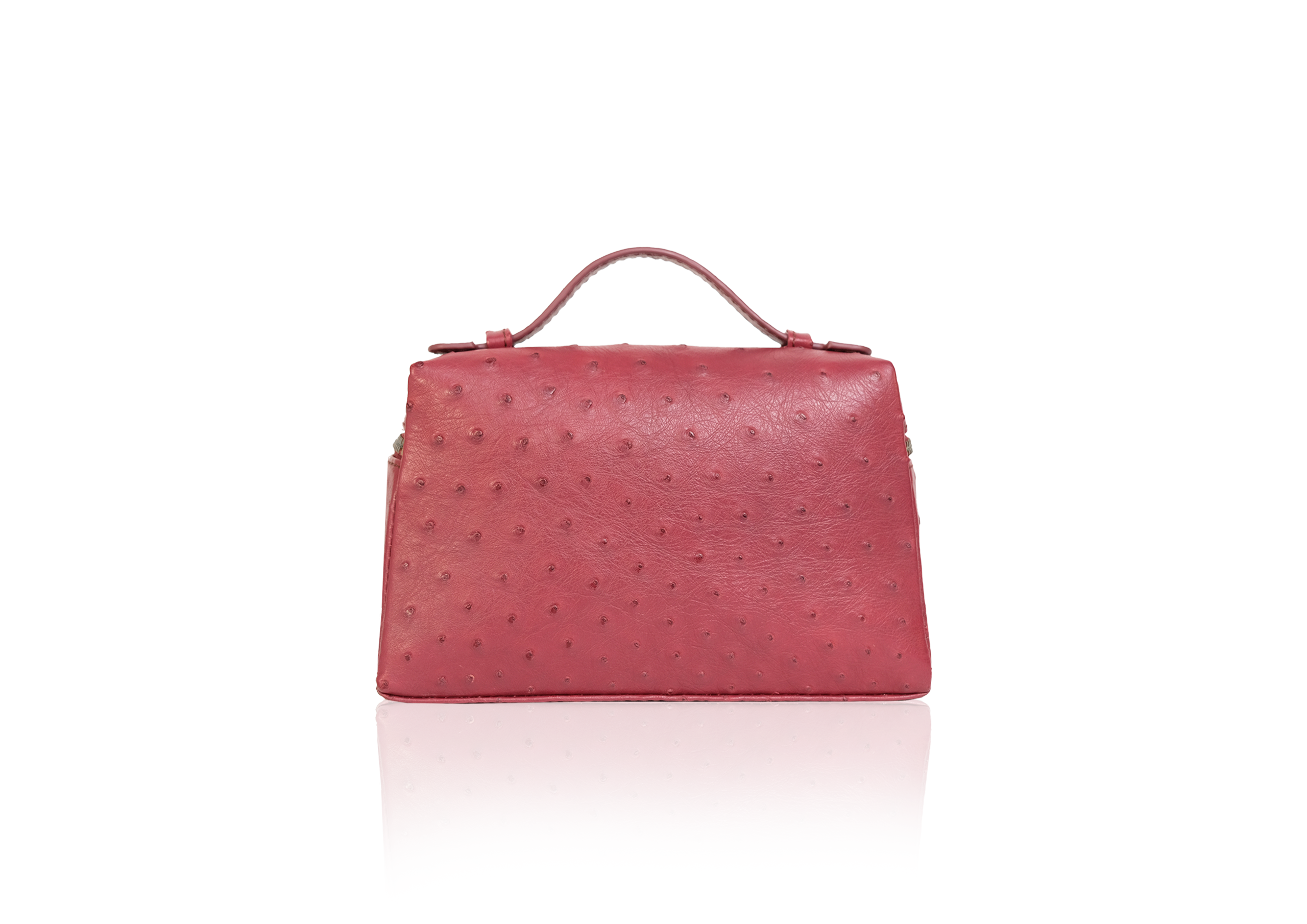 Picco Bag in Ostrich Leather - Burgundy - Image 4