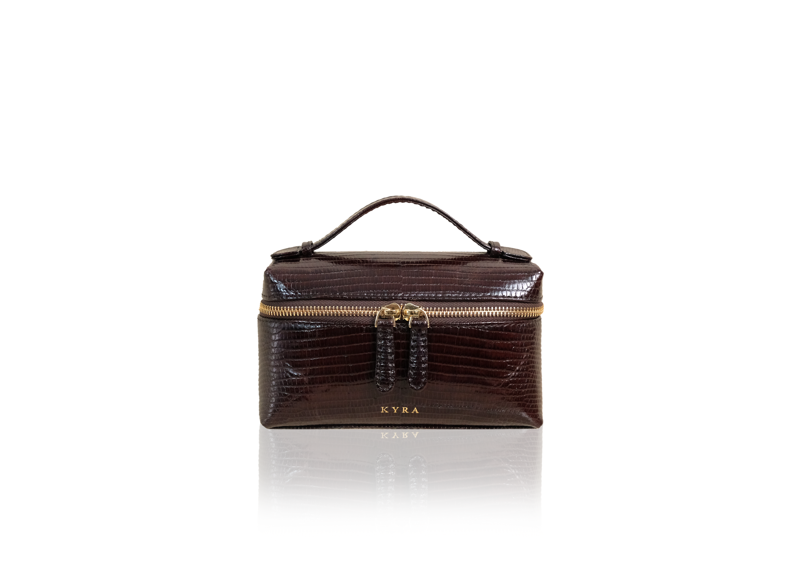 dark brown lizard leather bag