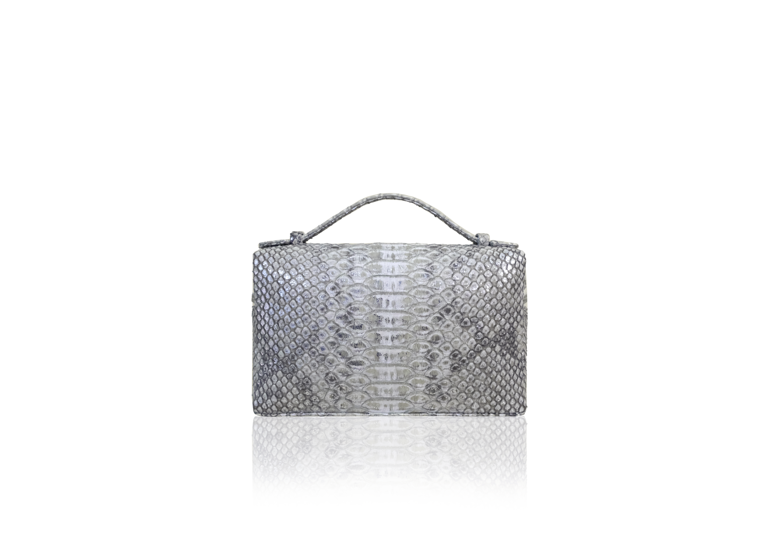 Picco 19 Bag in Precious Leather - Silver Grey - Image 5