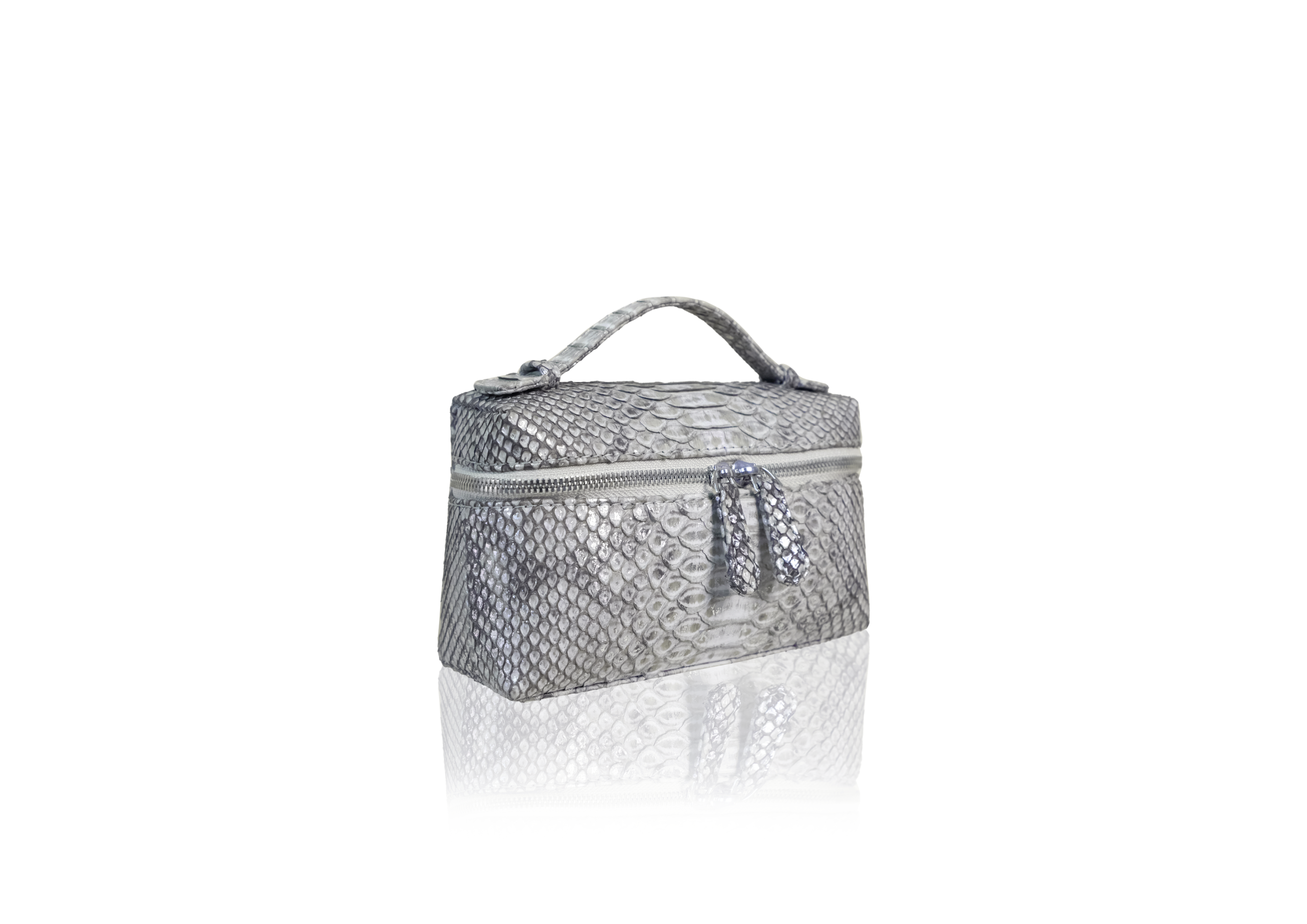 Picco 19 Bag in Precious Leather - Silver Grey - Image 3