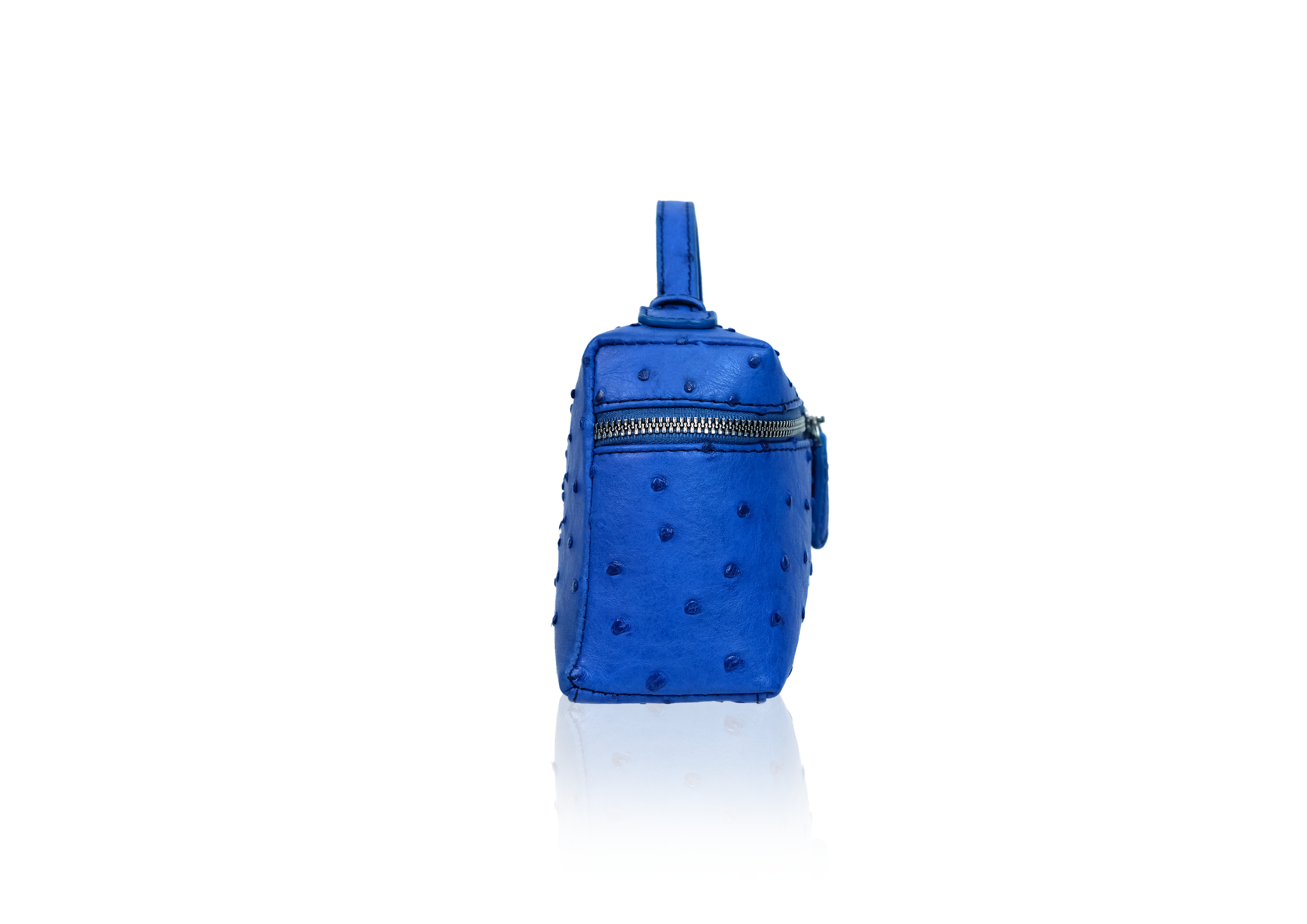 Picco Bag in Ostrich Leather - Electric Blue - Image 3