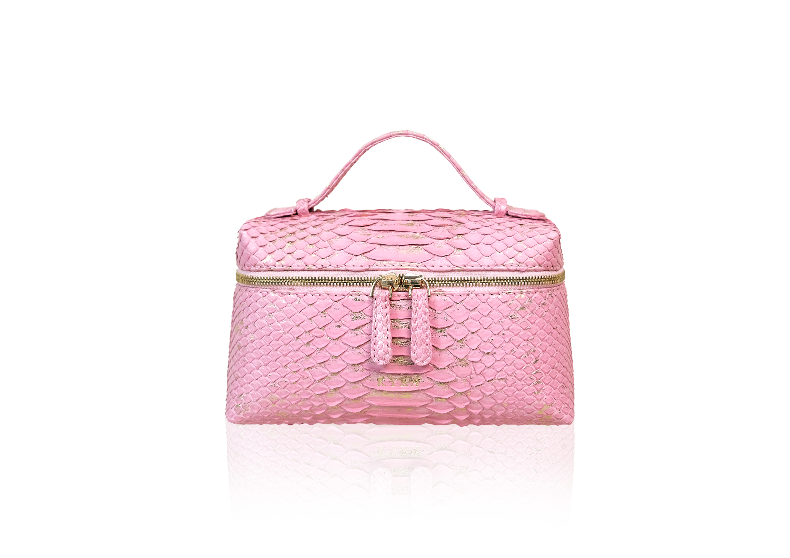 pink python leather purse